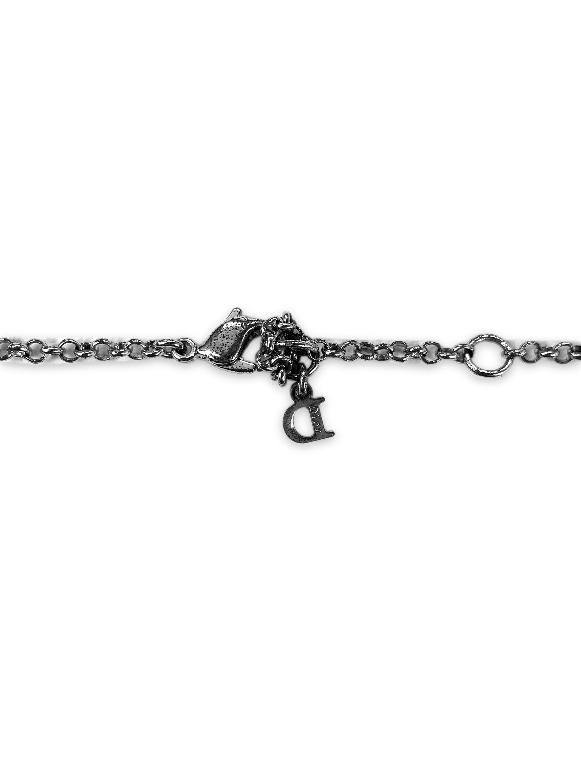 00s Dior ‘D’ Multi Pendant Silver Chain Necklace
