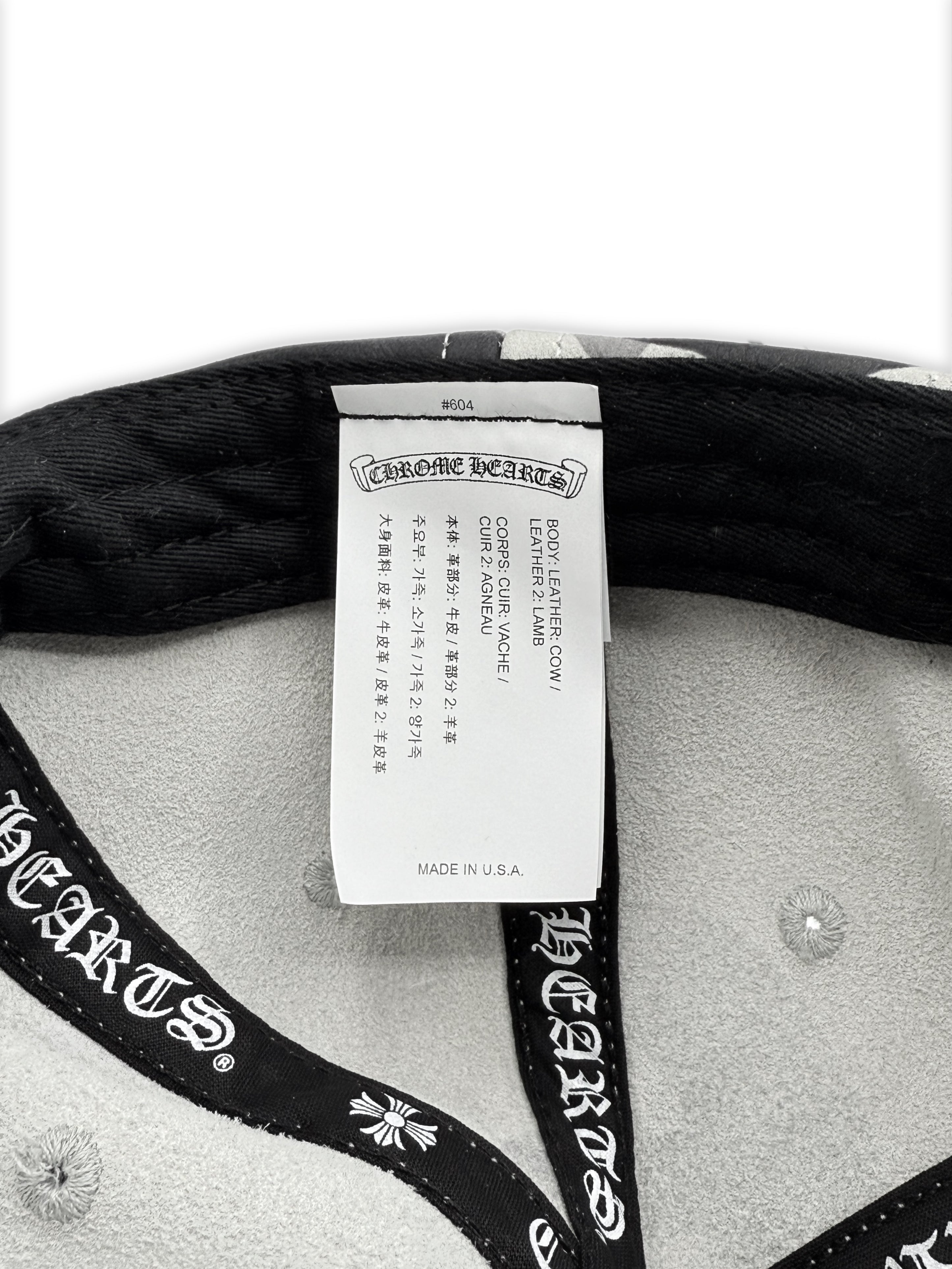 Chrome Hearts Leather Star Patch Snow Camo Gunslinger Strap Back Hat