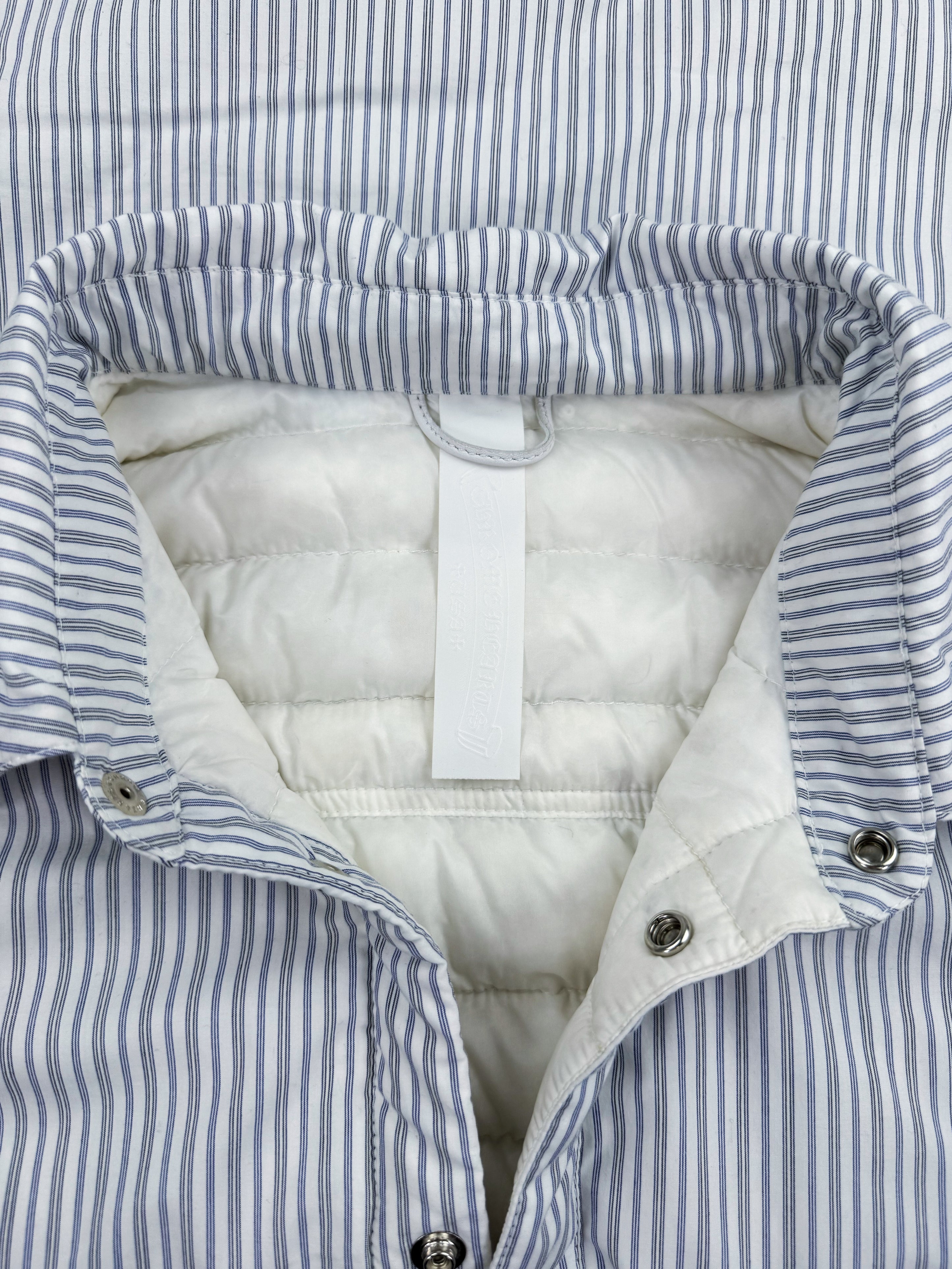 Chrome Hearts Pinstripe Padded Rhodium Blue Work Jacket