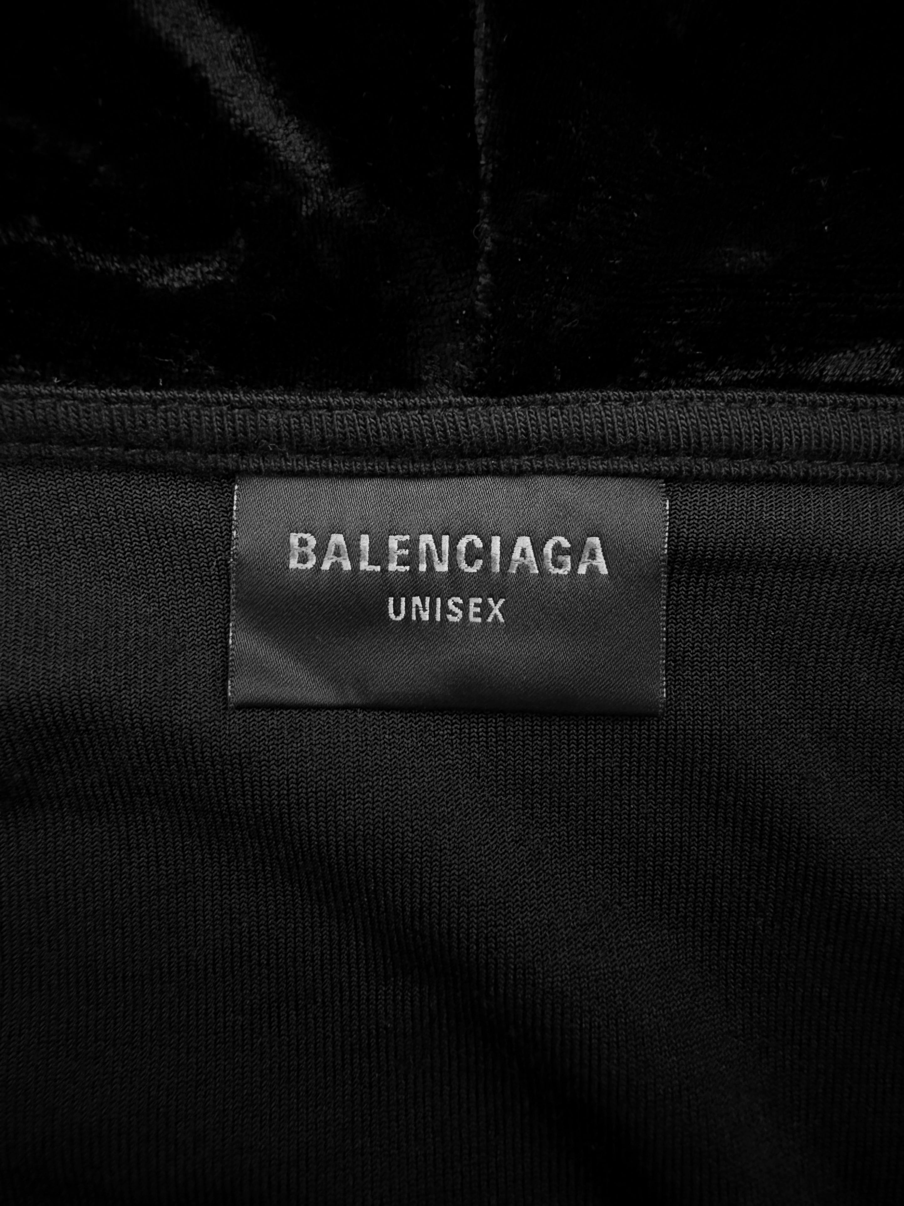 SS23 Balenciaga Mud Show Velvet Rhinestone Zip-up Hoodie
