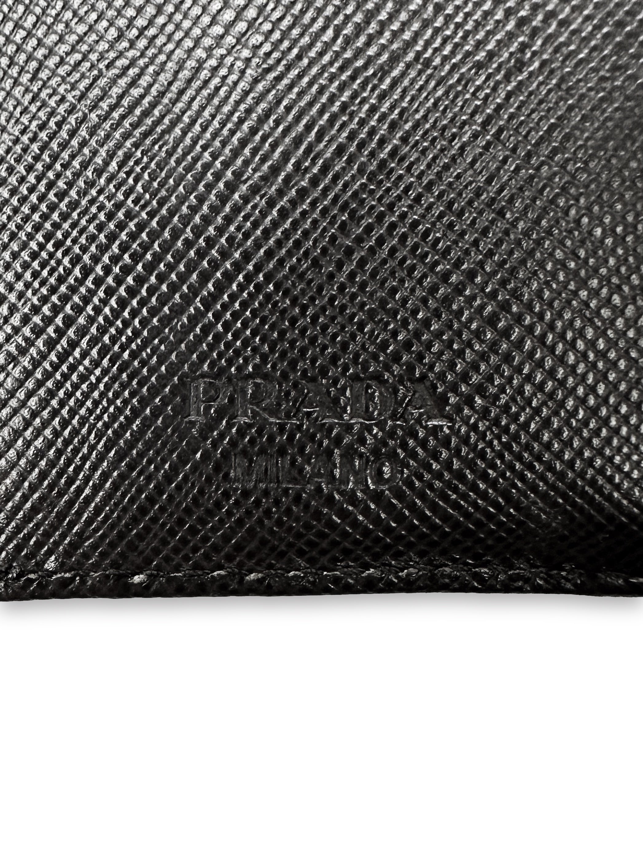 Prada Triangle Logo Tonal Trifold Wallet