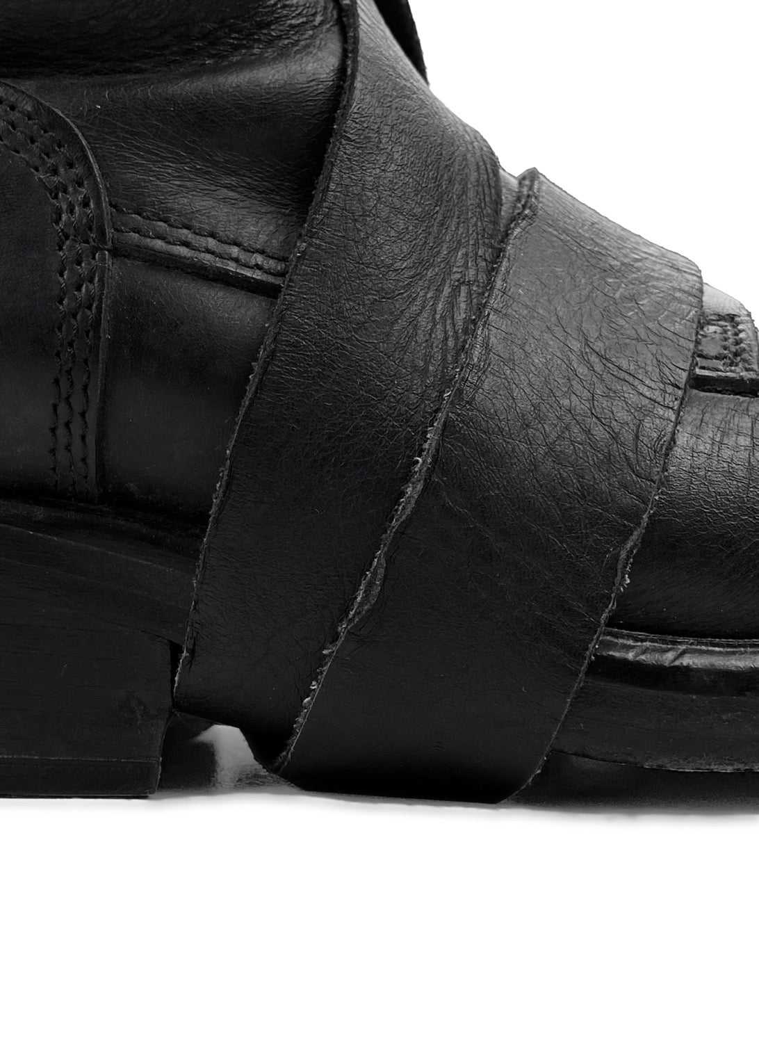 AW97 Dirk Bikkembergs Belted Tornado Wrap Leather Combat Boots
