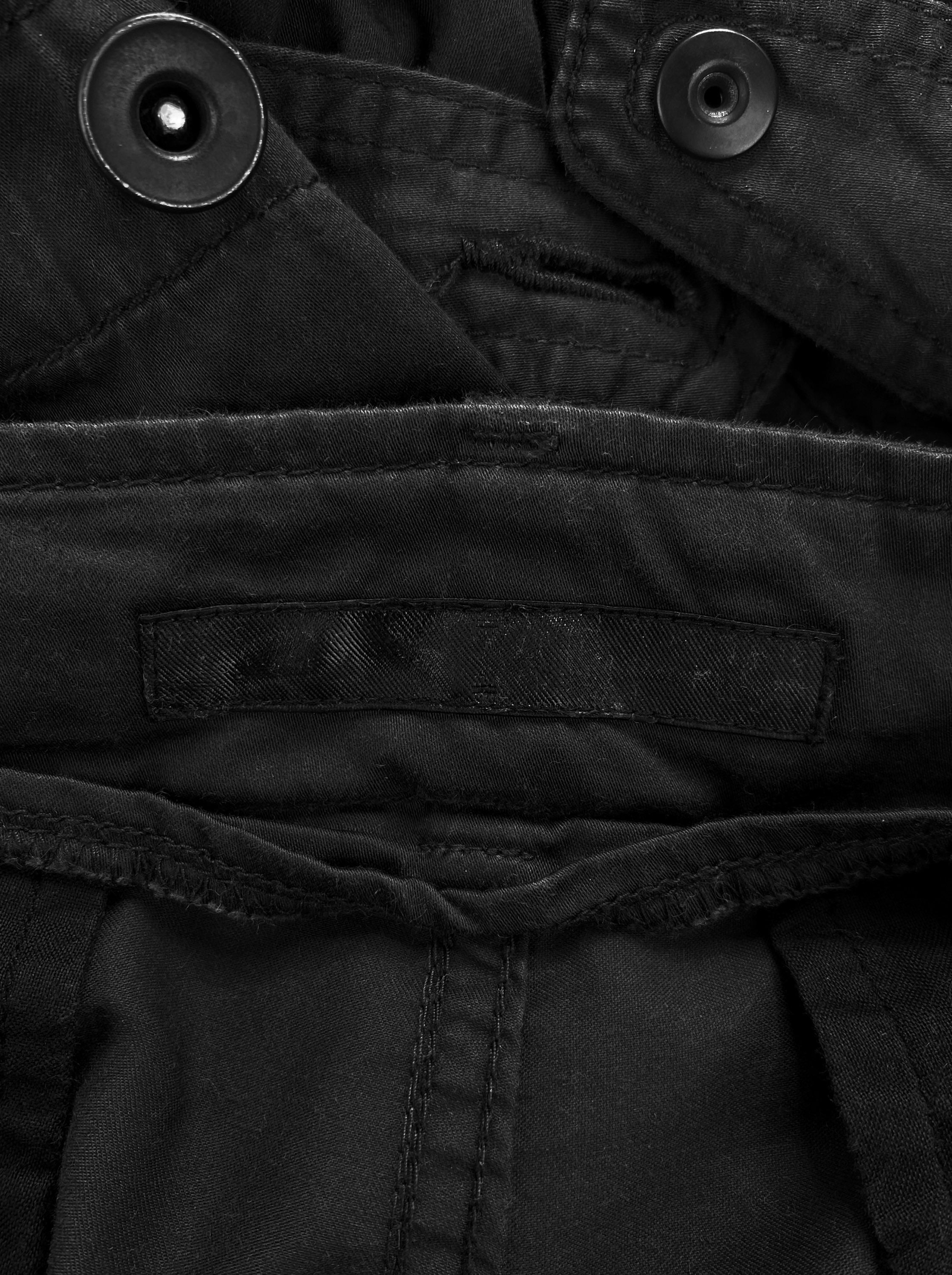 FW10 Julius Gas Mask Oversized Black Multi Pocket Cargo Pants