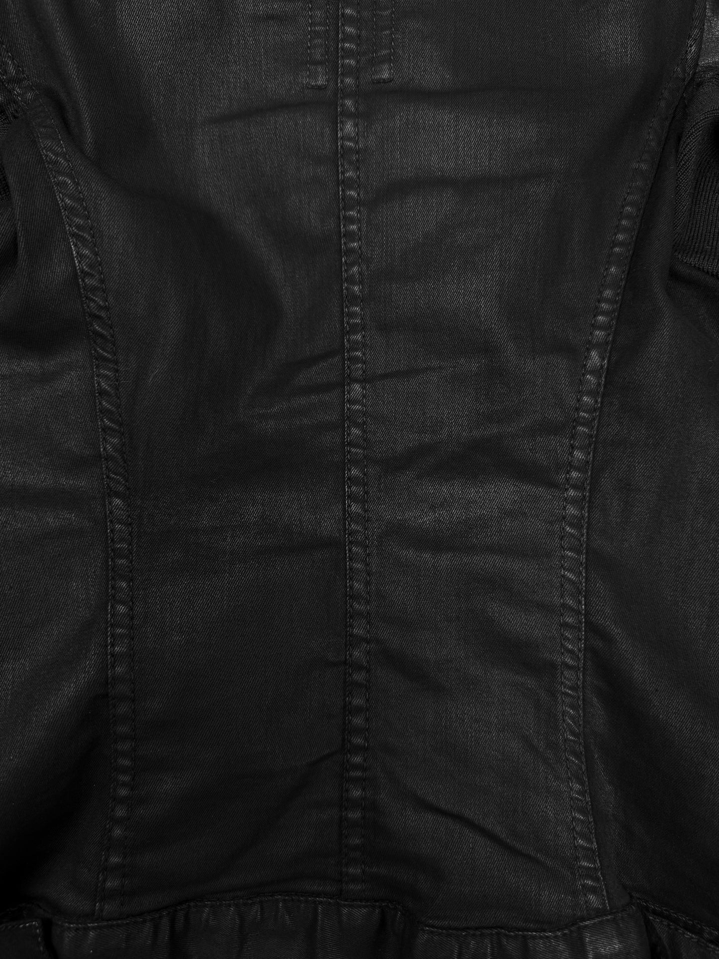 Rick Owens DRKSHDW Waxed Black Denim / Leather Cropped Jacket