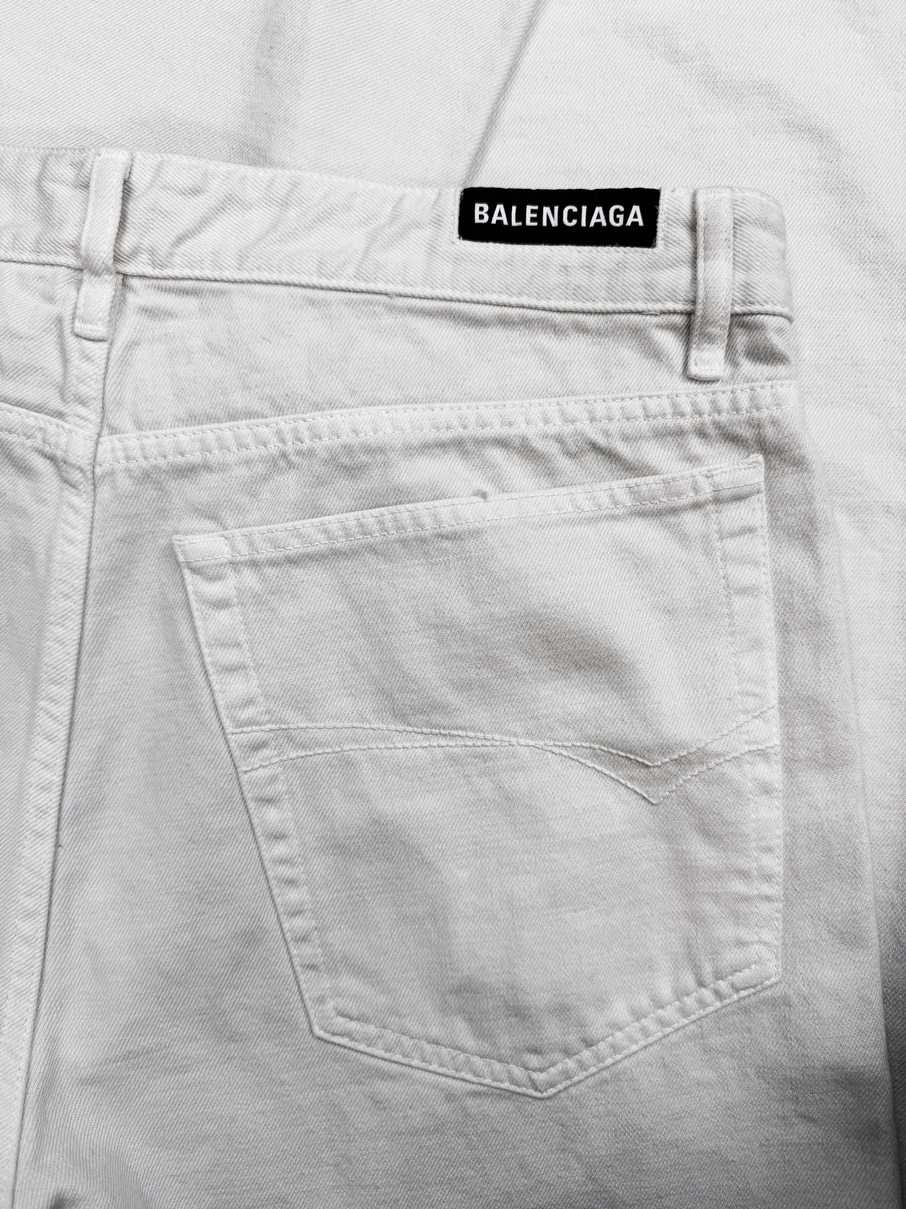 SS22 Balenciaga White 5 Pocket Baggy Jeans
