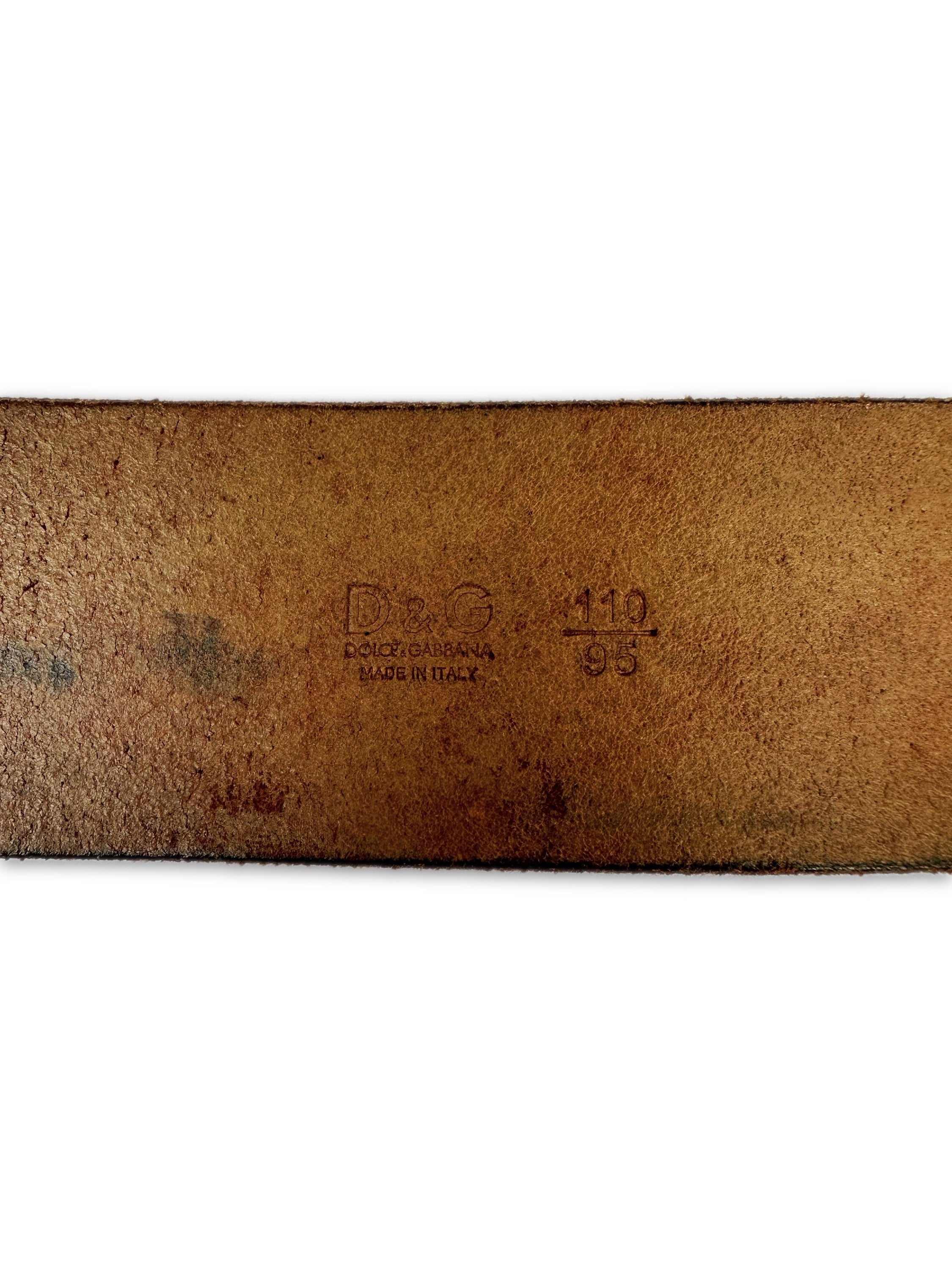 00s Dolce & Gabbana ‘Jacron Label’ Brown Leather Belt