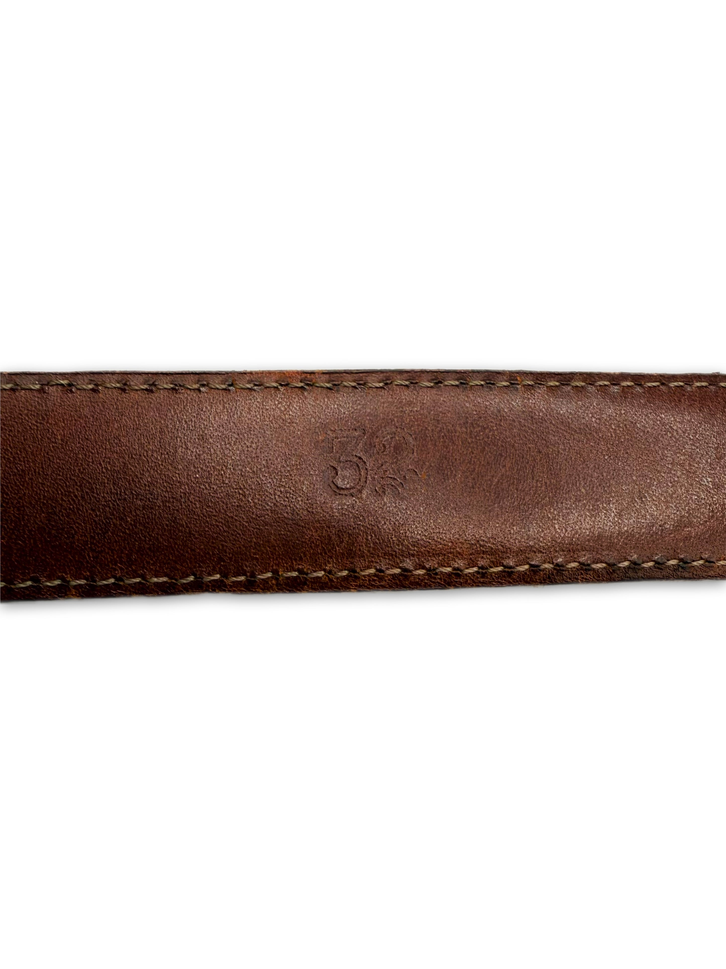 Chrome Hearts 3 Piece Brown Leather 1 in Western Belt