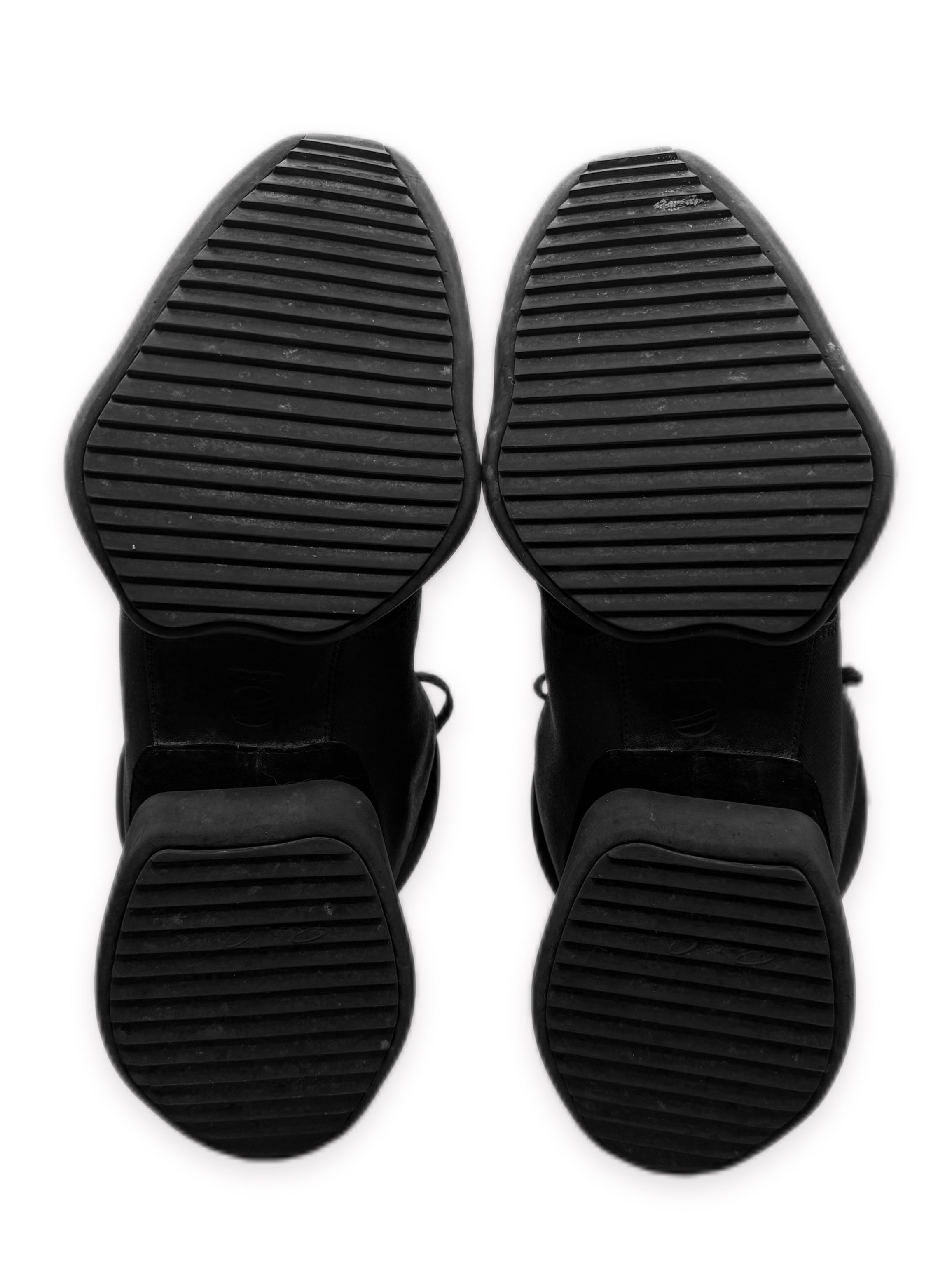 Rick Owens x Adidas Black Tech Runner Sneakers