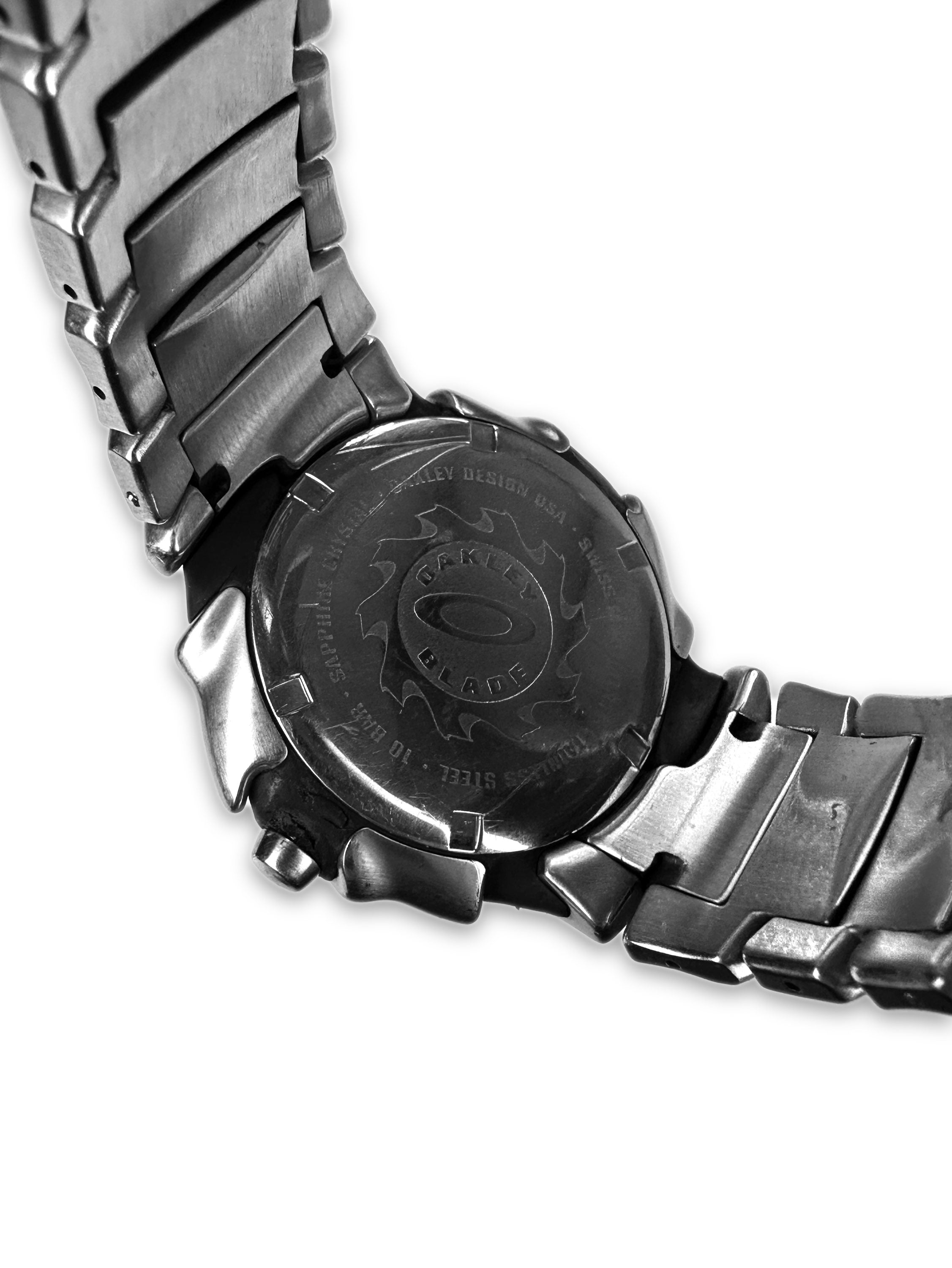2006 Oakley ‘Blade’ 2.0 Silver Link Saw Frame Wrist Watch