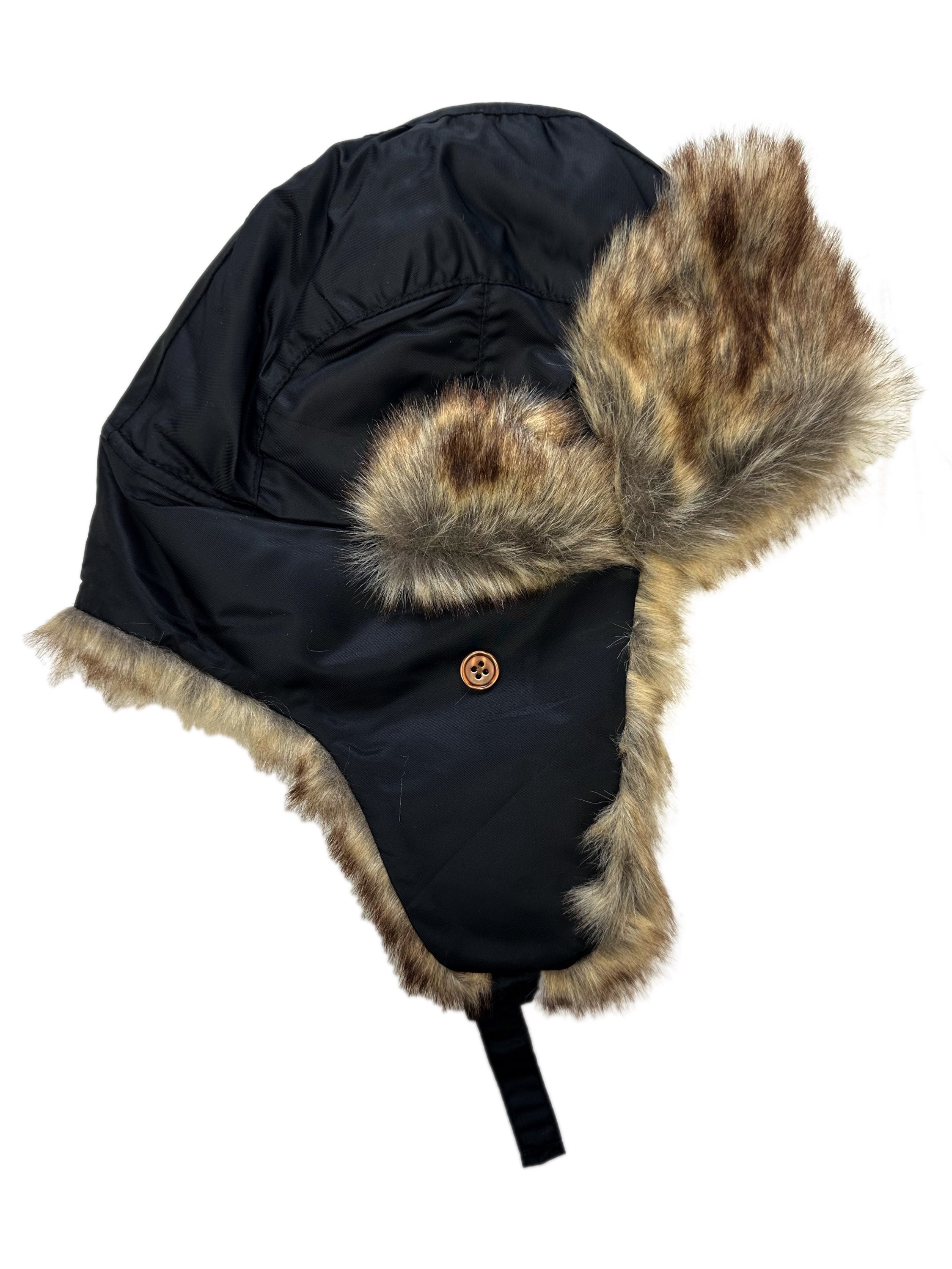 00s Avirex Faux Fur Nylon Patched Urshanka Hat