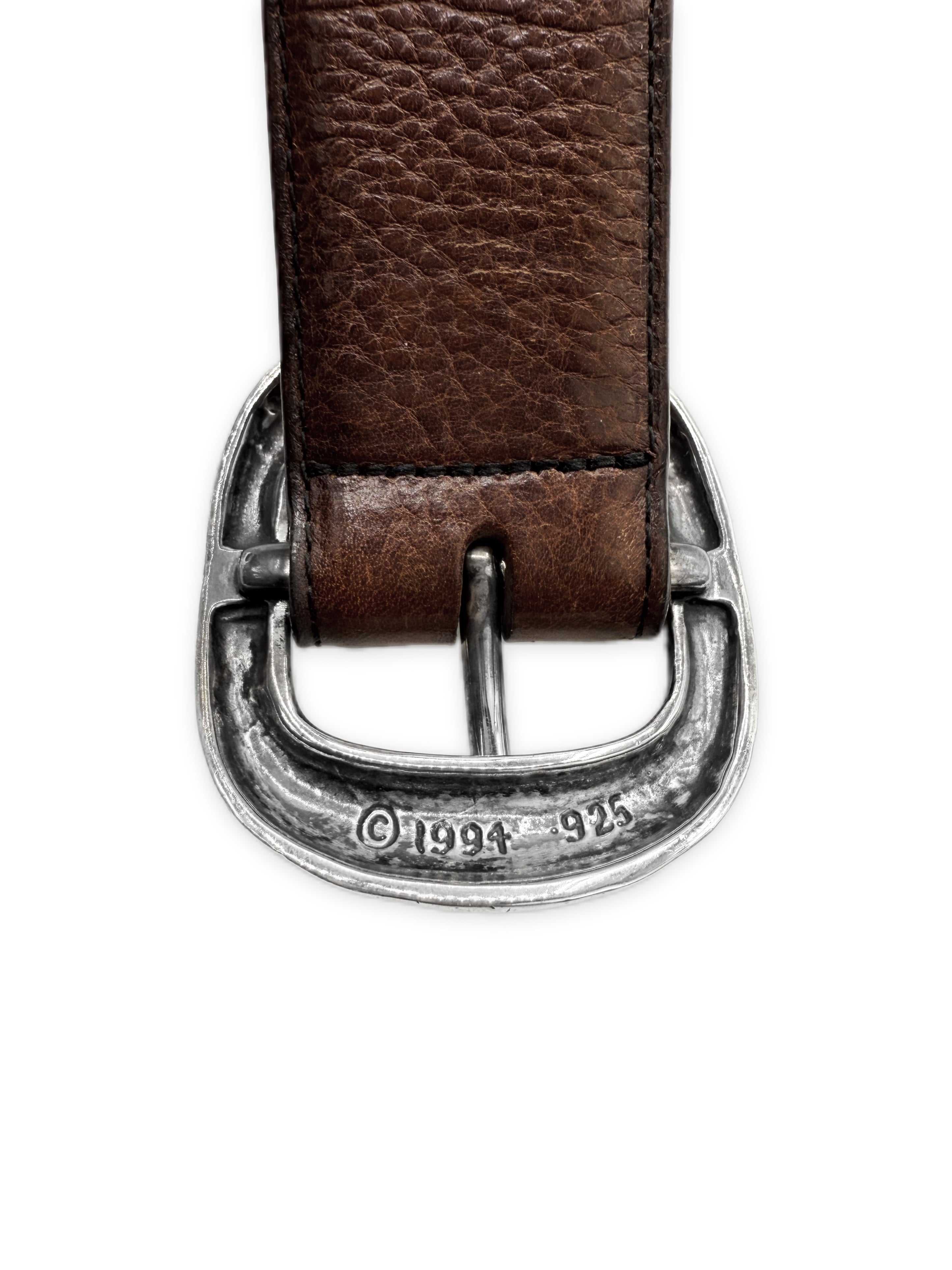 Chrome Hearts Brown Gunslinger .925 Silver Leather Belt