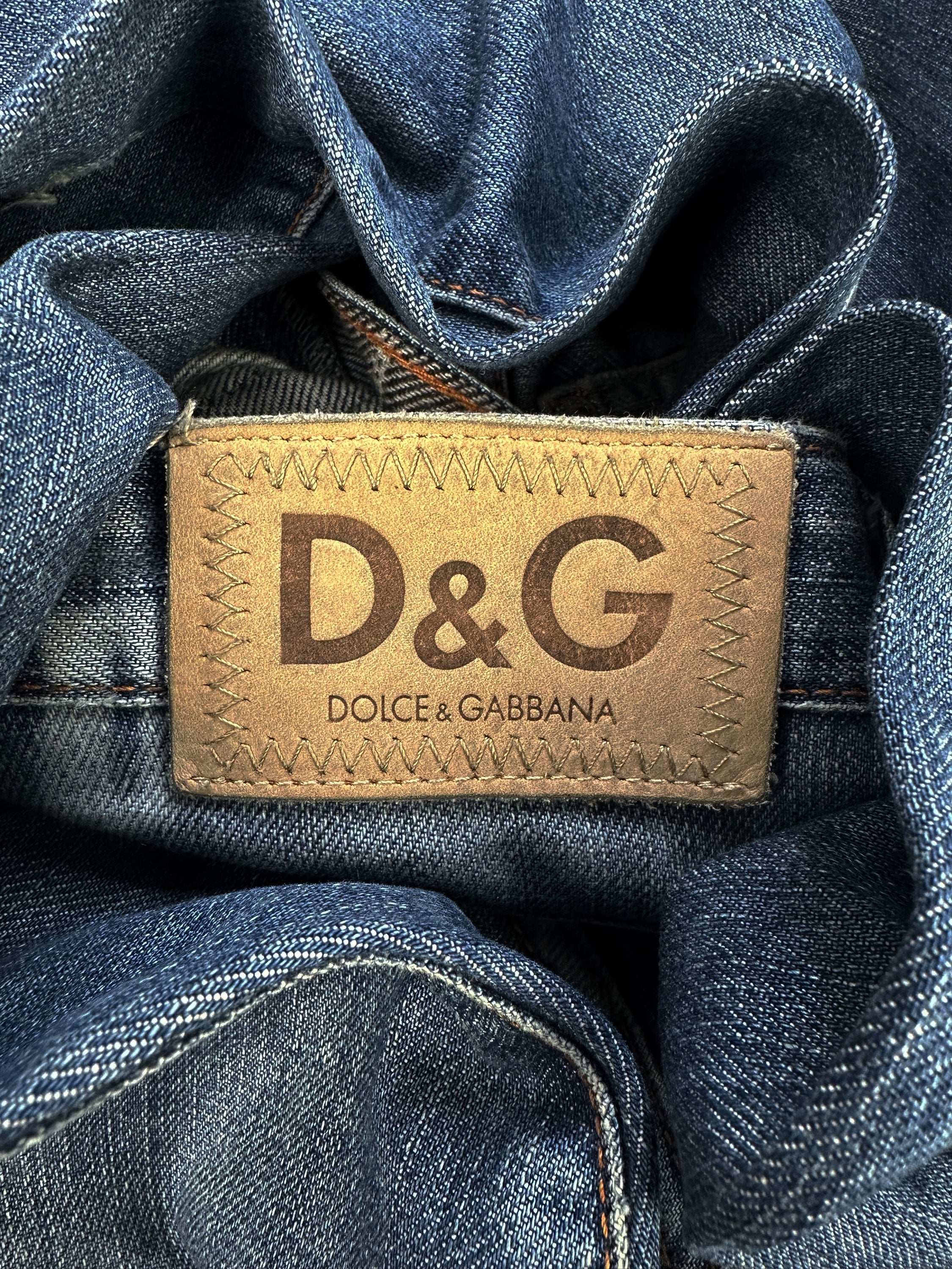 00s Dolce & Gabbana Blue Wash Graffiti Logo Denim