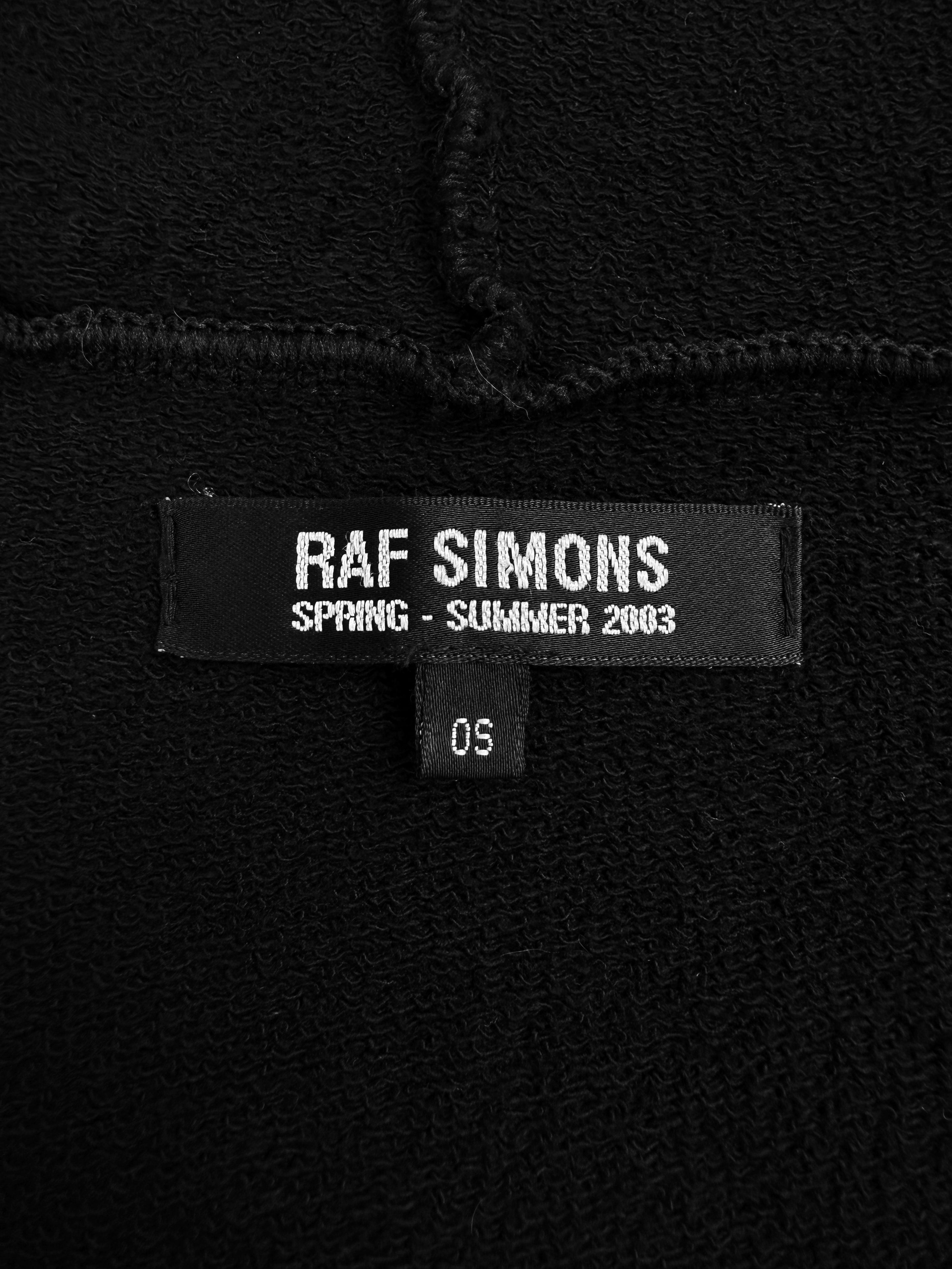 SS03 Raf Simons ‘New Kids Inc’ Zinc Consumed Split Graphic Hoodie