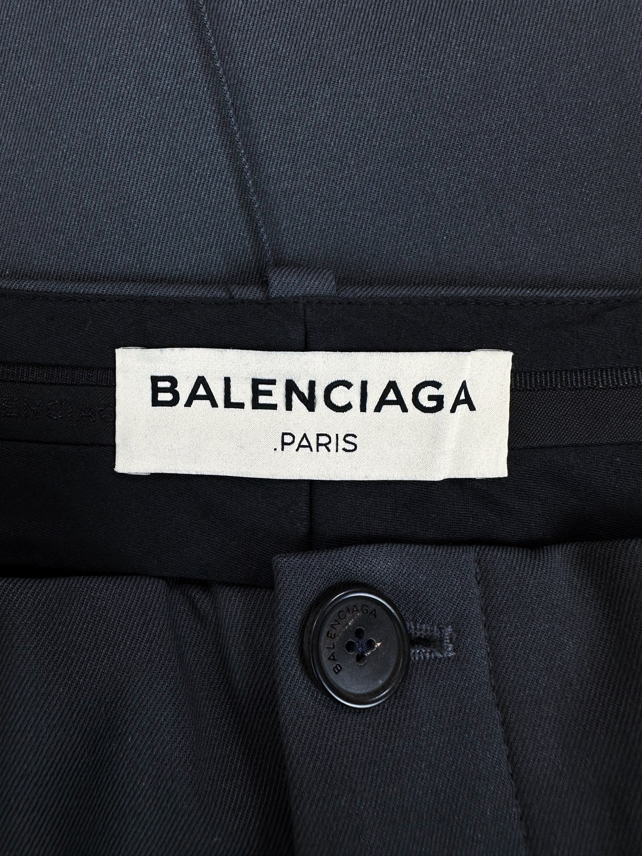AW16 Balenciaga Flared Slate Blue Low Waisted Pants