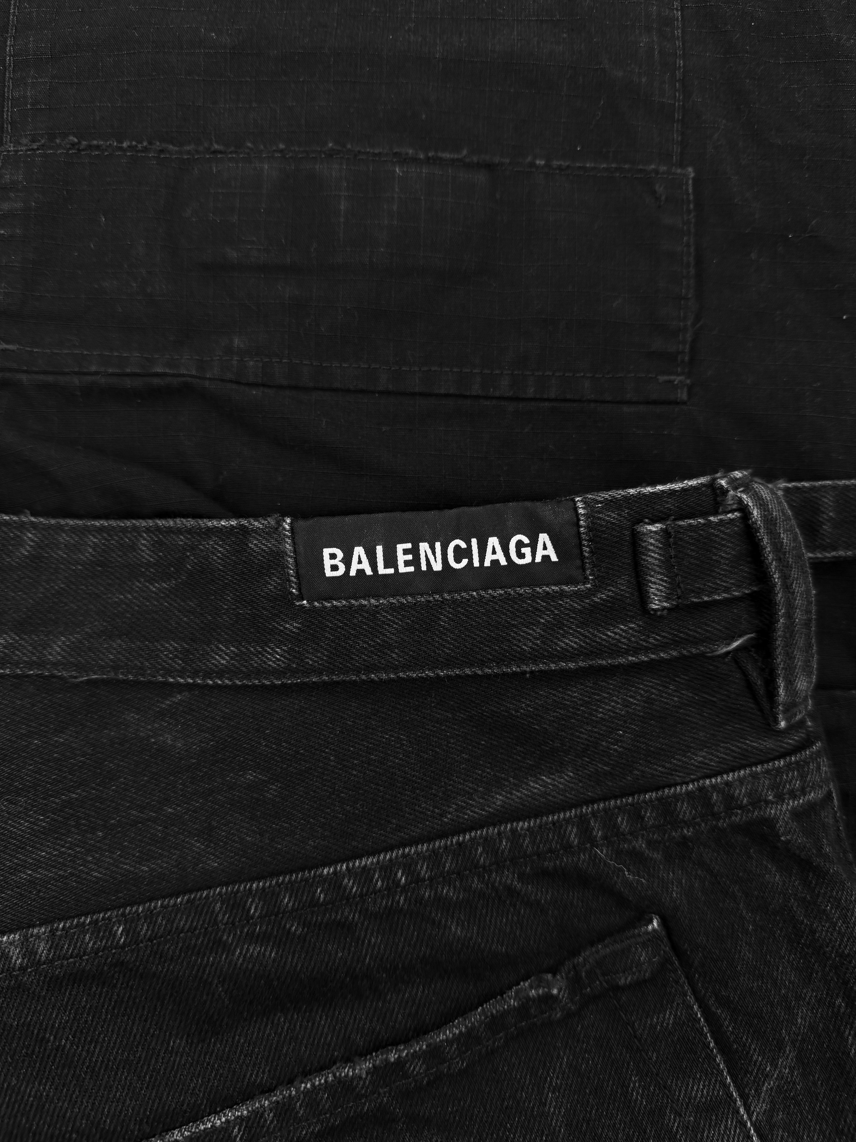 SS22 Balenciaga Hybrid Flared Cargo Pocket Wide Cut Denim
