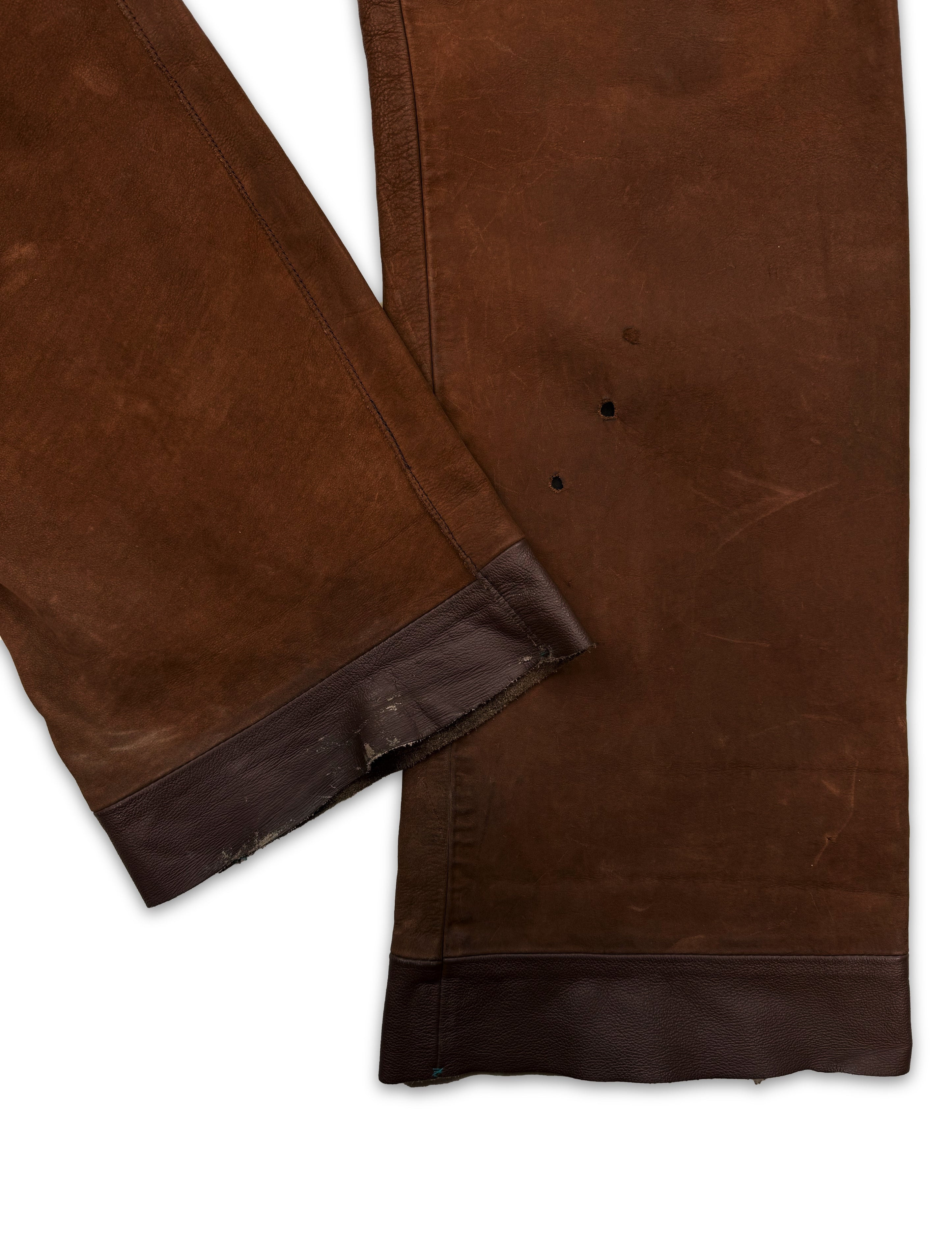 AW01 Maison Margiela ‘Anatomical’ Raw Cowhide Leather Pants