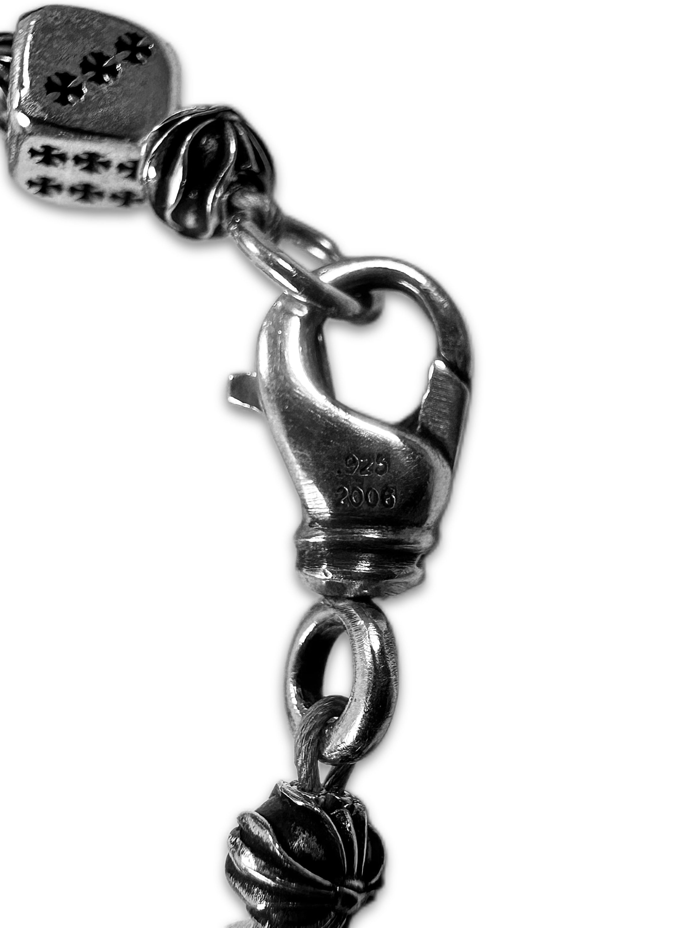 Chrome Hearts ‘Dice & Cross’ Link .925 Silver Bracelet