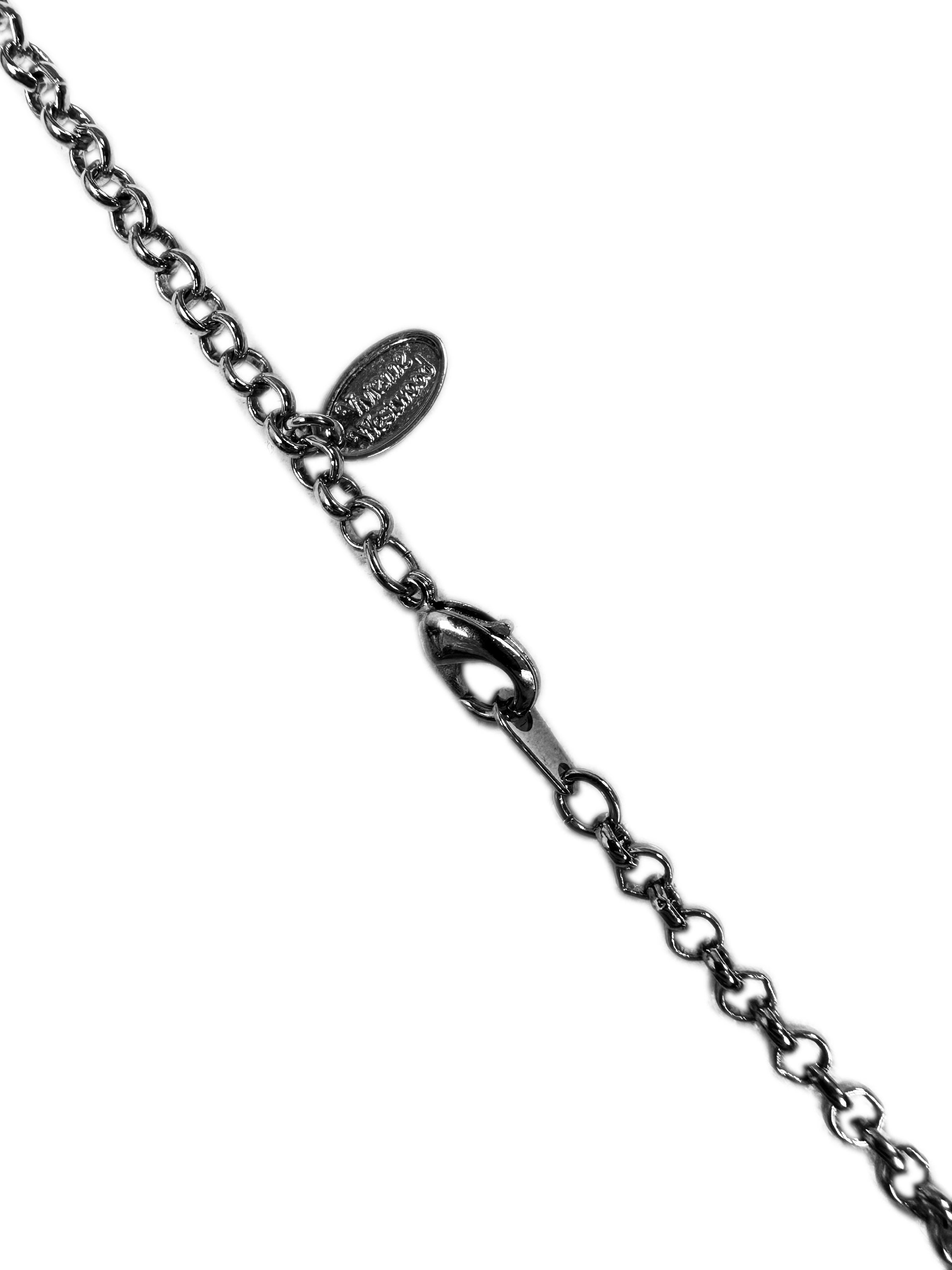 Vivienne Westwood ‘Orb’ Pendant Silver Swarovski Crystal Necklace