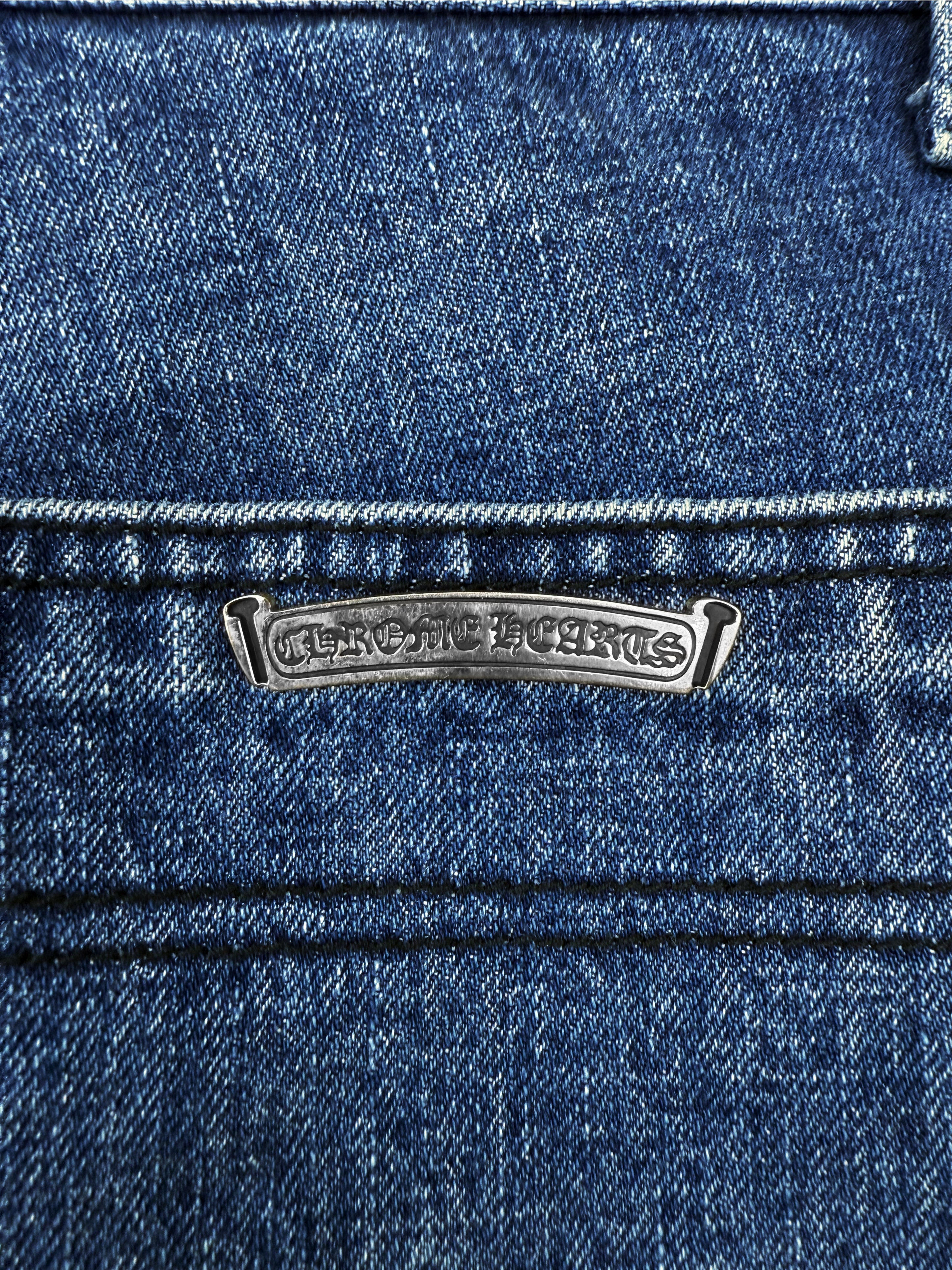 Chrome Hearts Double Knee Carpenter Denim Blue Shorts