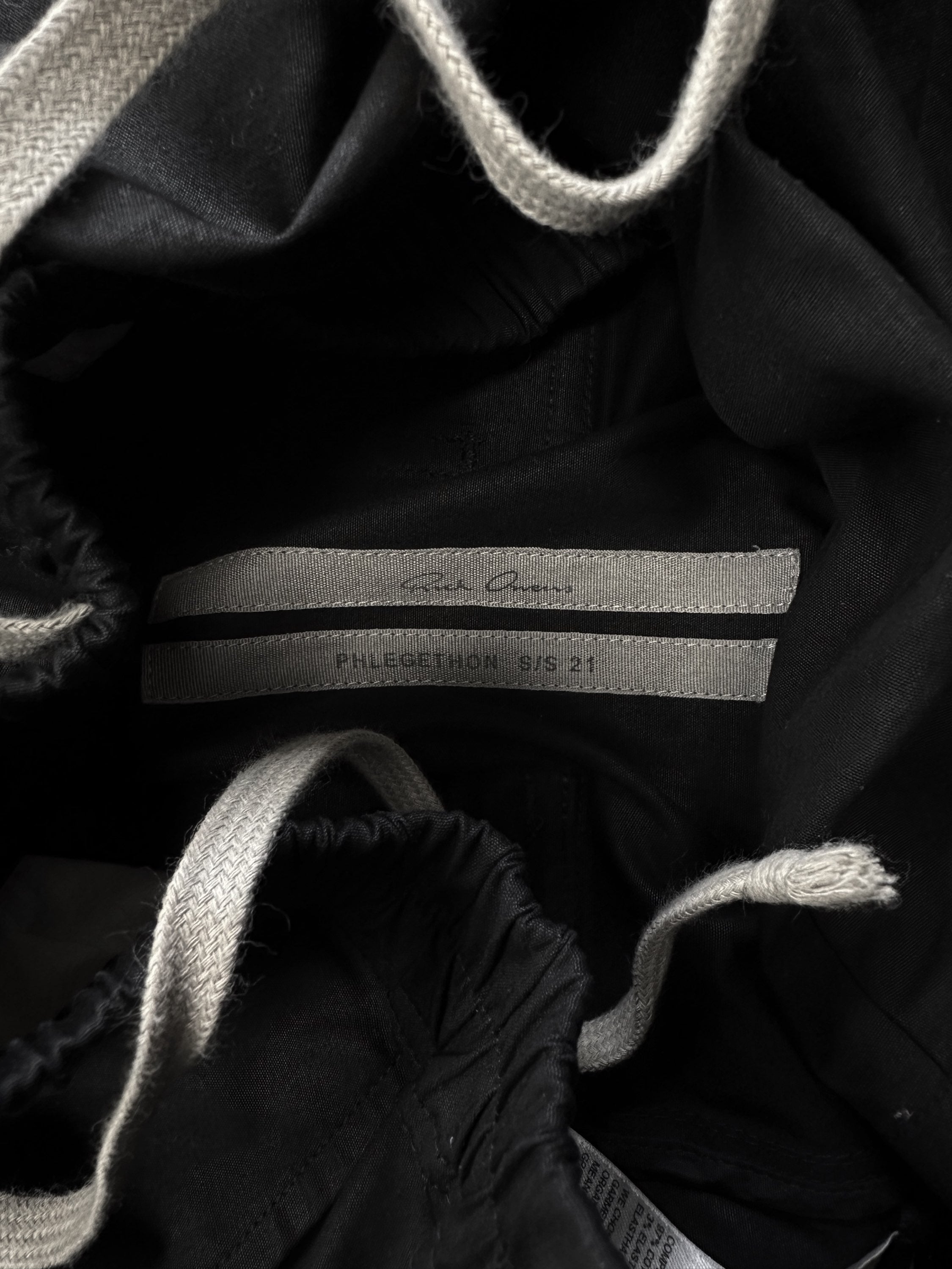 SS21 Rick Owens ‘Phlegethon’ Black Nylon Cropped Cargo Pants