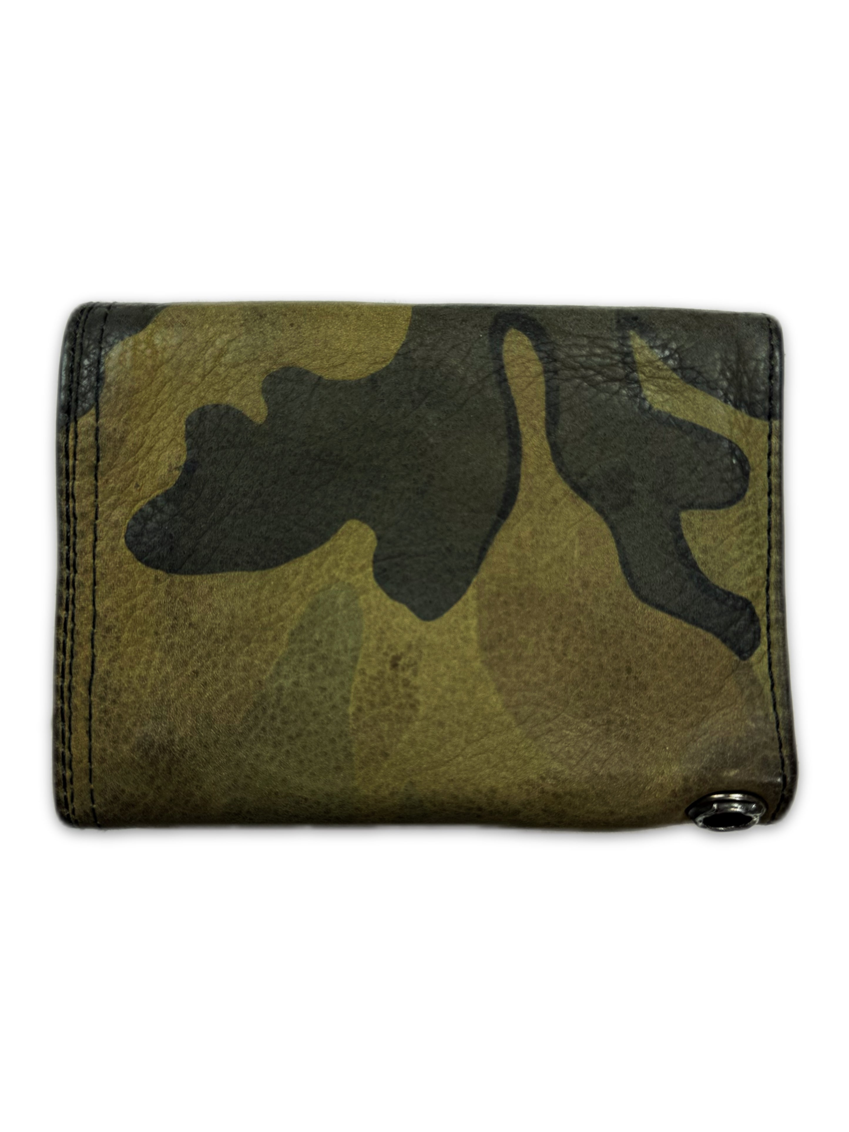 Chrome Hearts Green Camouflage Tri-Fold Leather Wallet