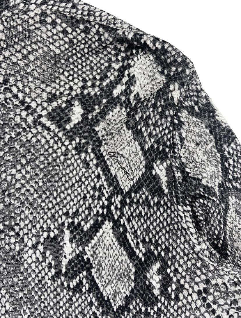 SS00 Gucci Tom Ford Python Print Rayon Collared Shirt