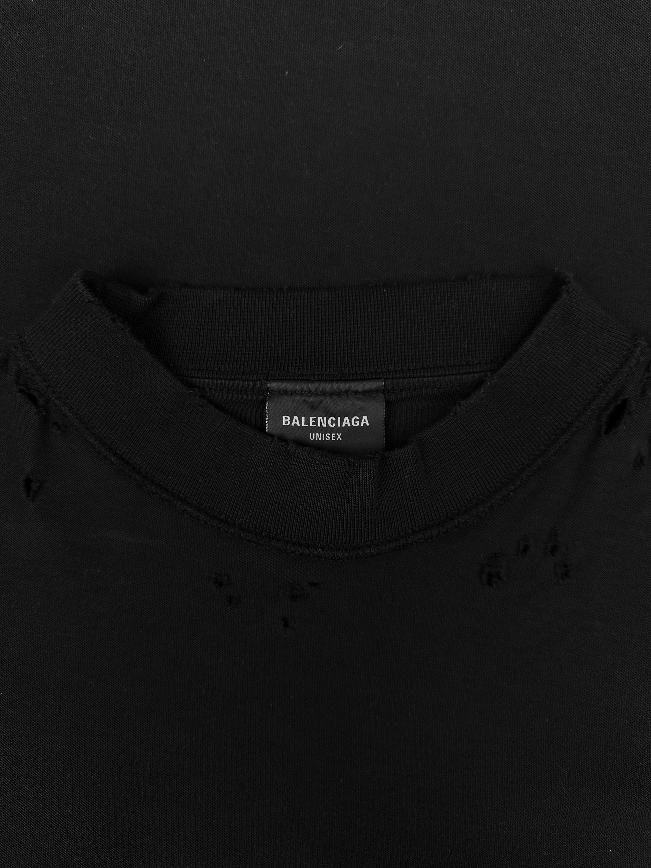 SS24 Balenciaga ‘Antwerpen’ Castle Graphic Distressed T-Shirt