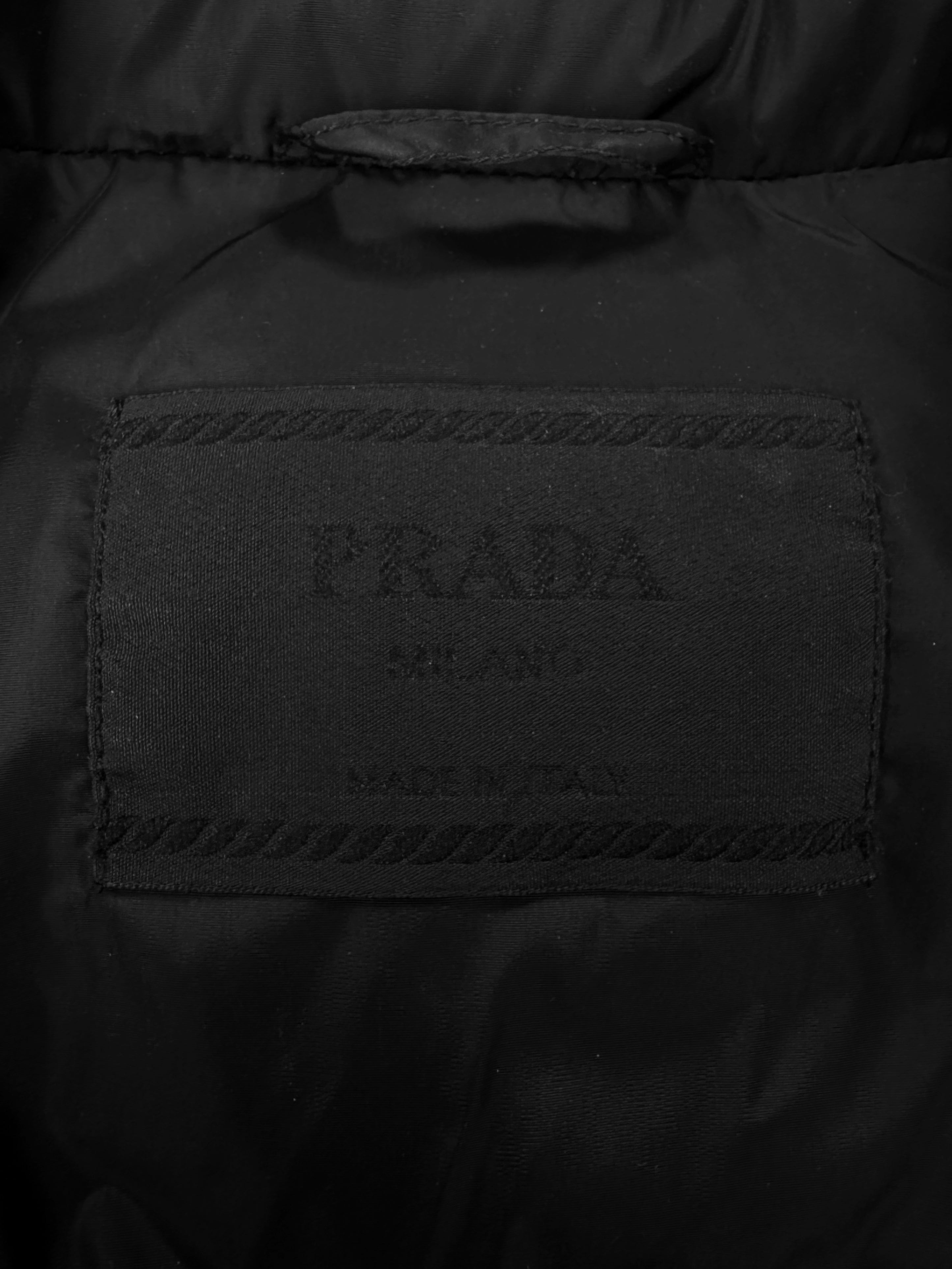 Prada Black Multi Pocket Stow Hood Puffer Jacket