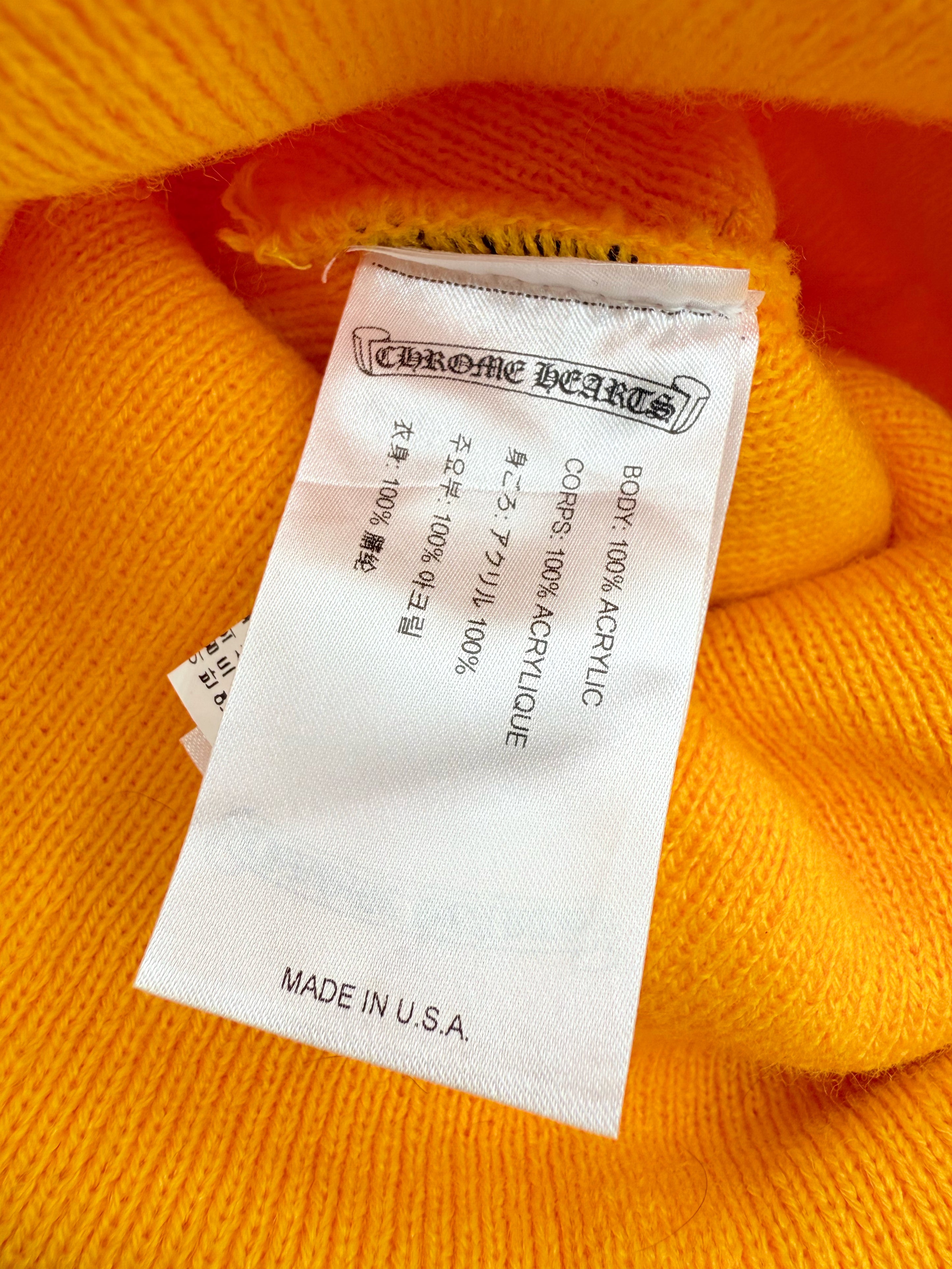 Chrome Hearts South Korea Exclusive Yellow Embroidered Beanie