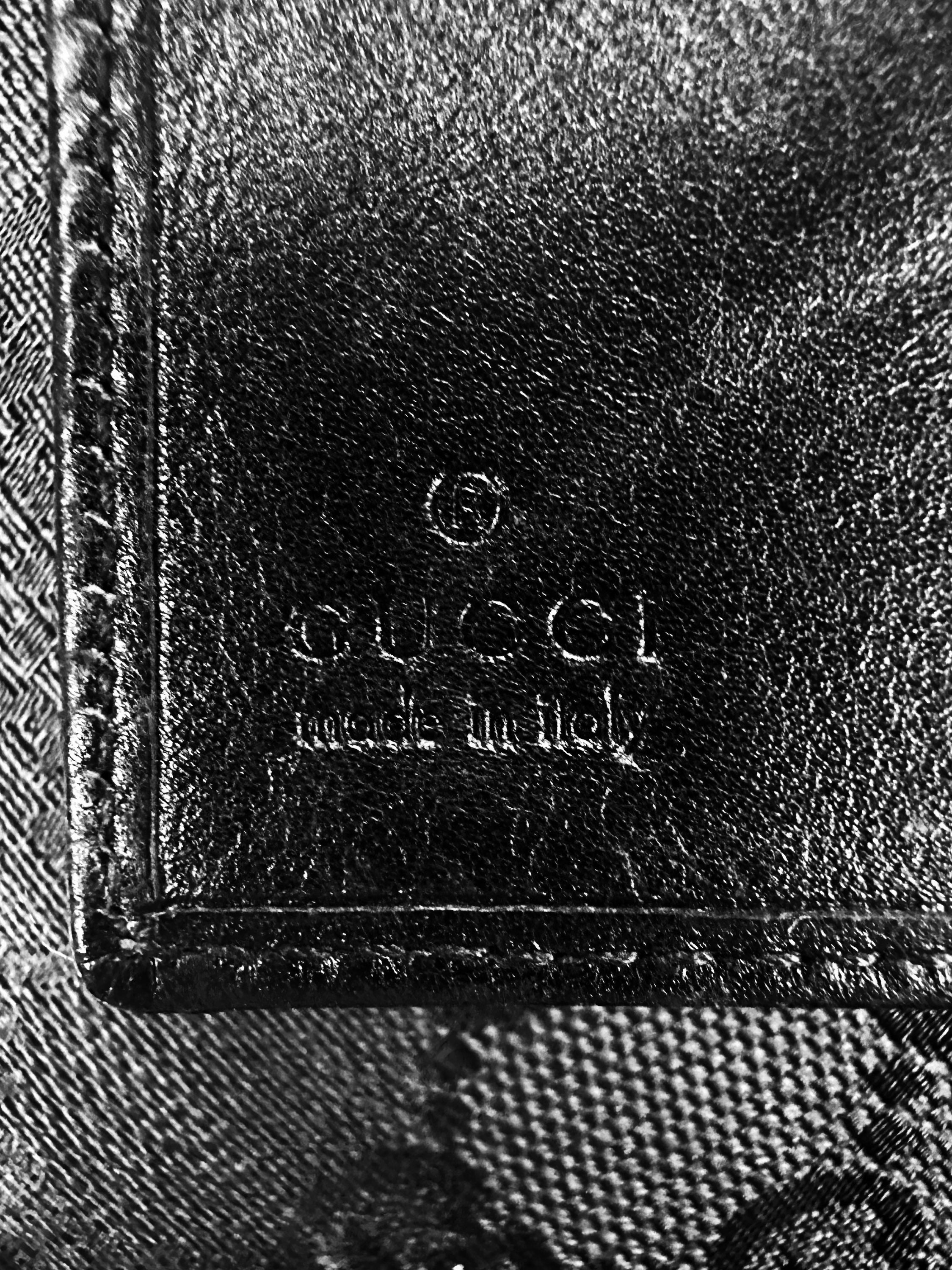 Gucci Black GG Monogram Leather Bifold Wallet