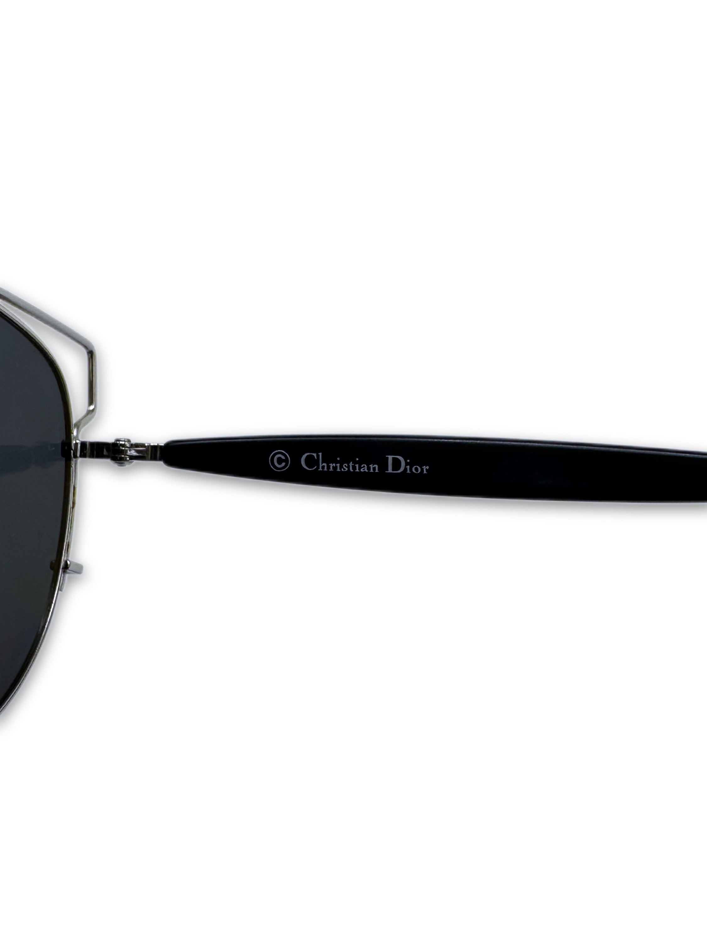 00s Dior Homme Blue Tint Metallic Aviator Sunglasses