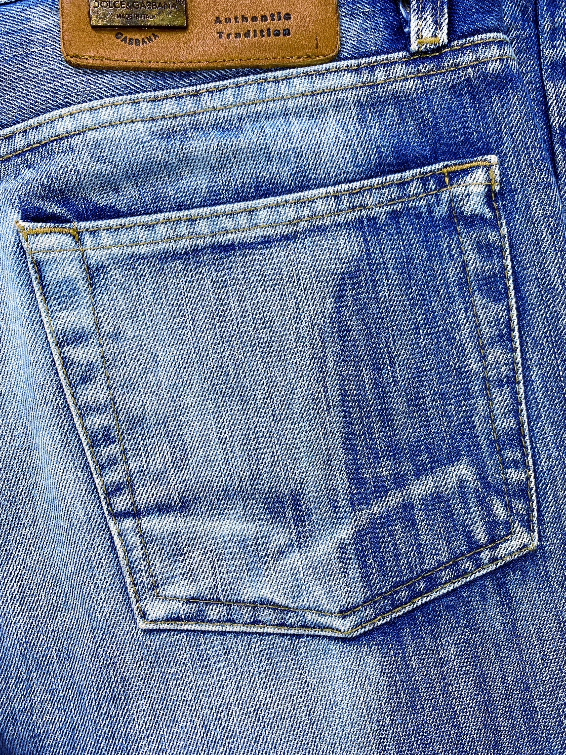 SS06 Dolce & Gabbana “Wake Up” Poem Thrashed Light Wash Denim
