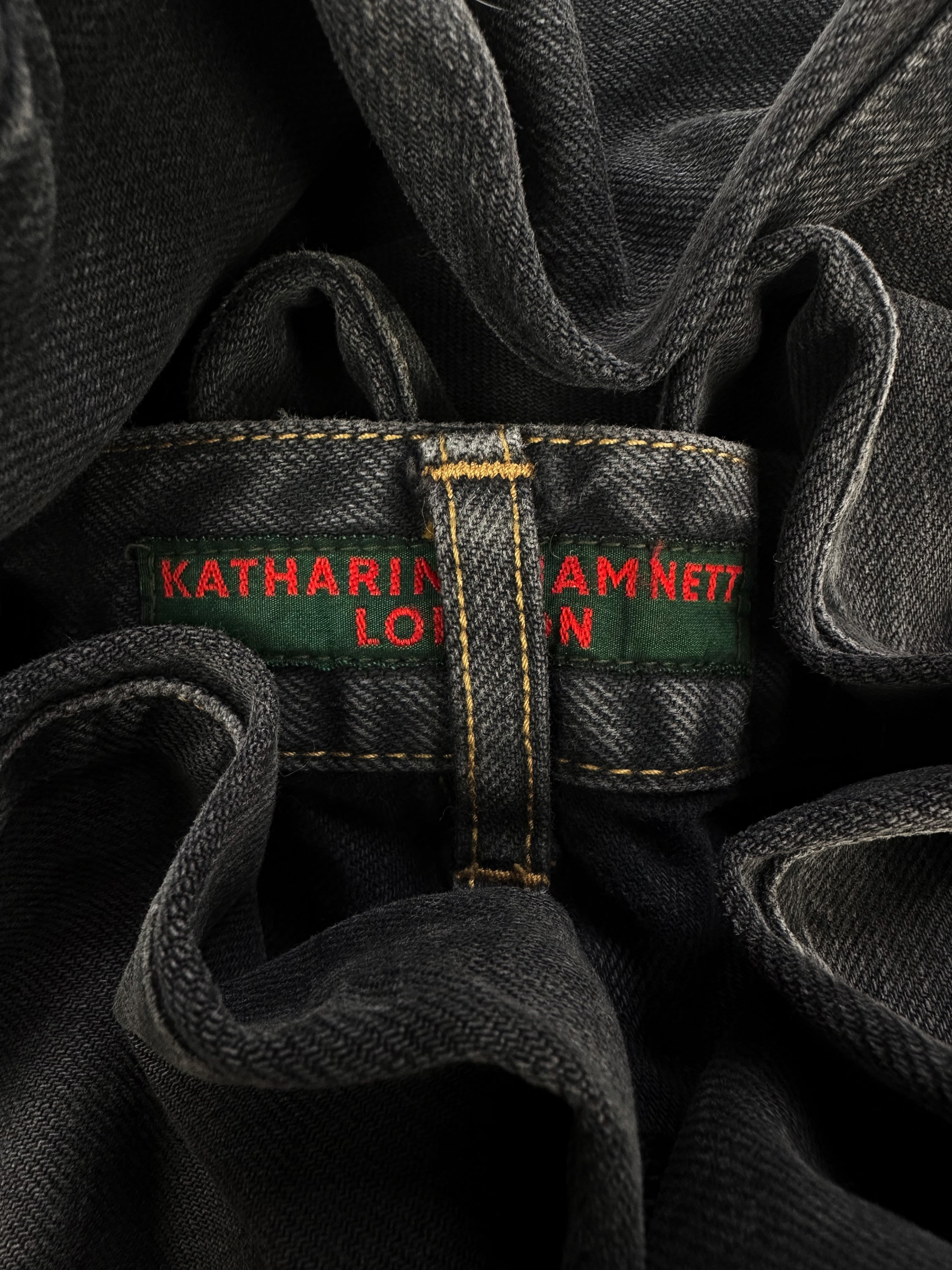 00s Katharine Hamnett Ash Wash Back Logo Denim