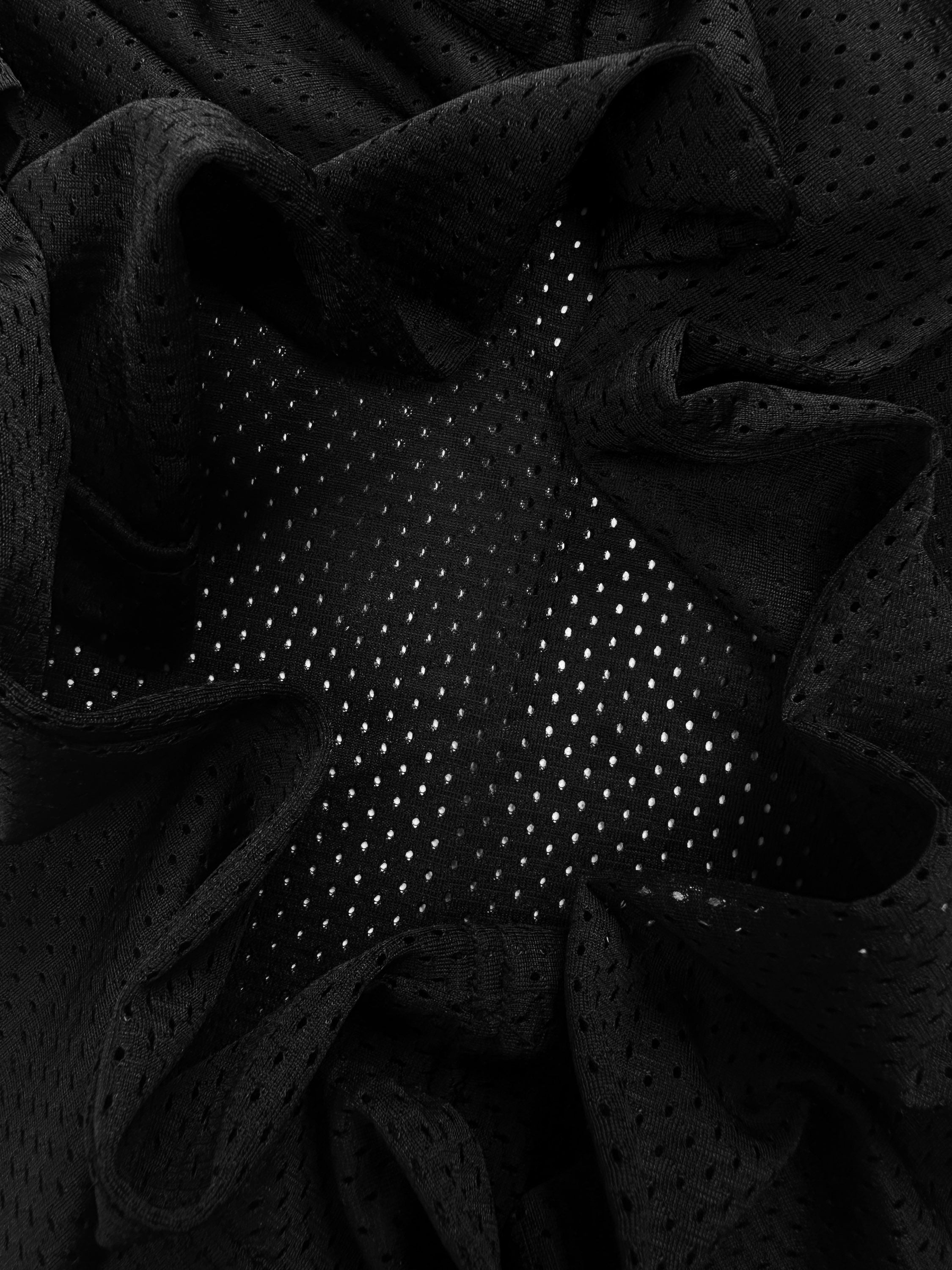 00s Helmut Lang Oversized Black Mesh Perforated T-Shirt