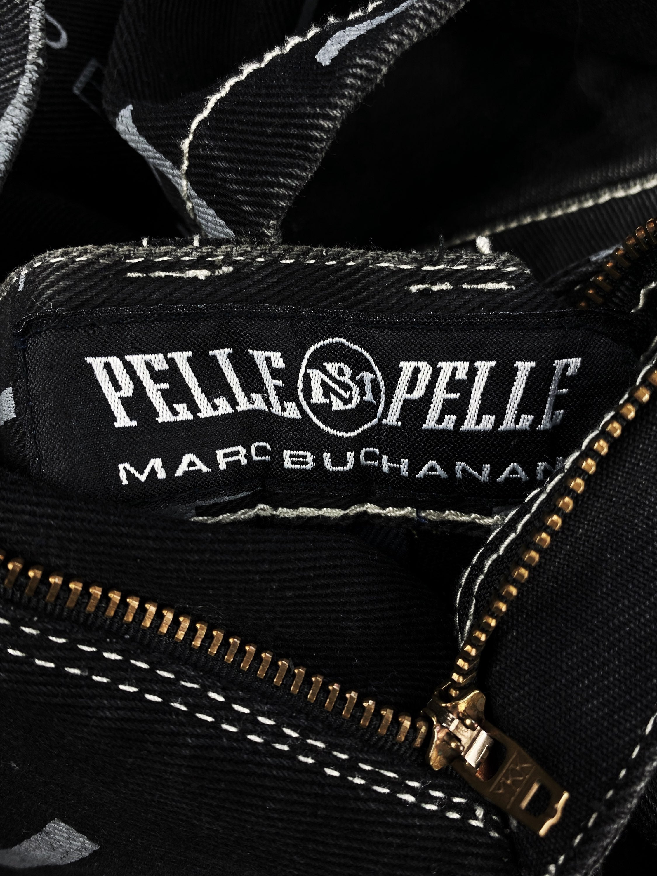 90s Pelle Pelle Heavyweight Monogram Black Denim Jeans