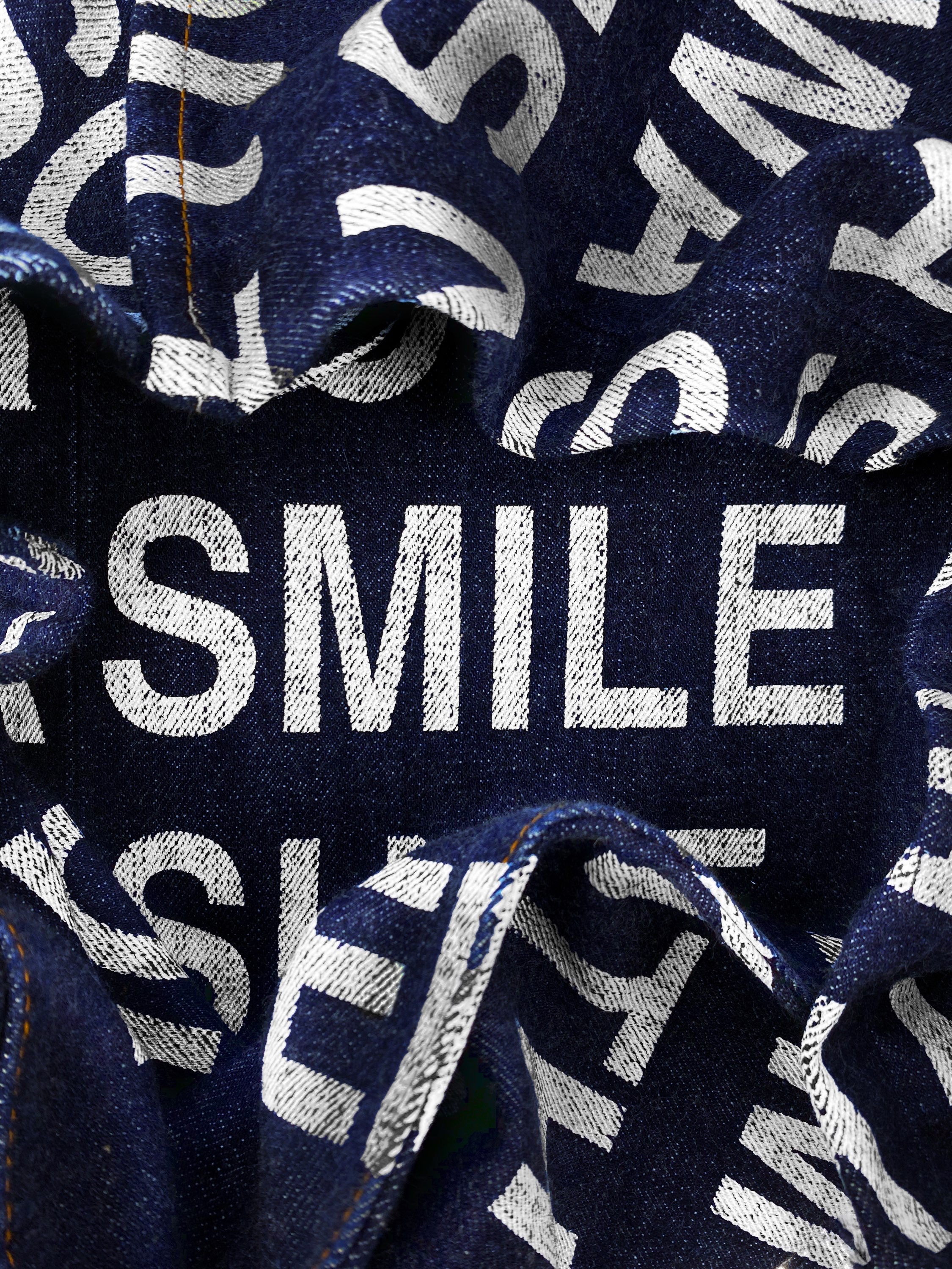 SS02 Junya Watanabe ‘Forever’ Poem Indigo Full Print Denim