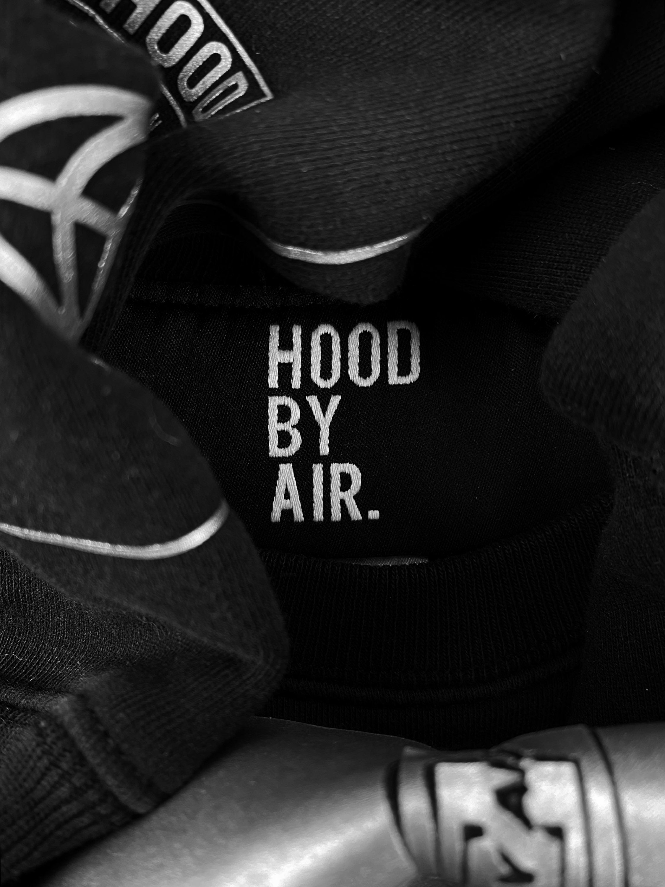 Hood by Air Oversized Geometric Print Black Crewneck