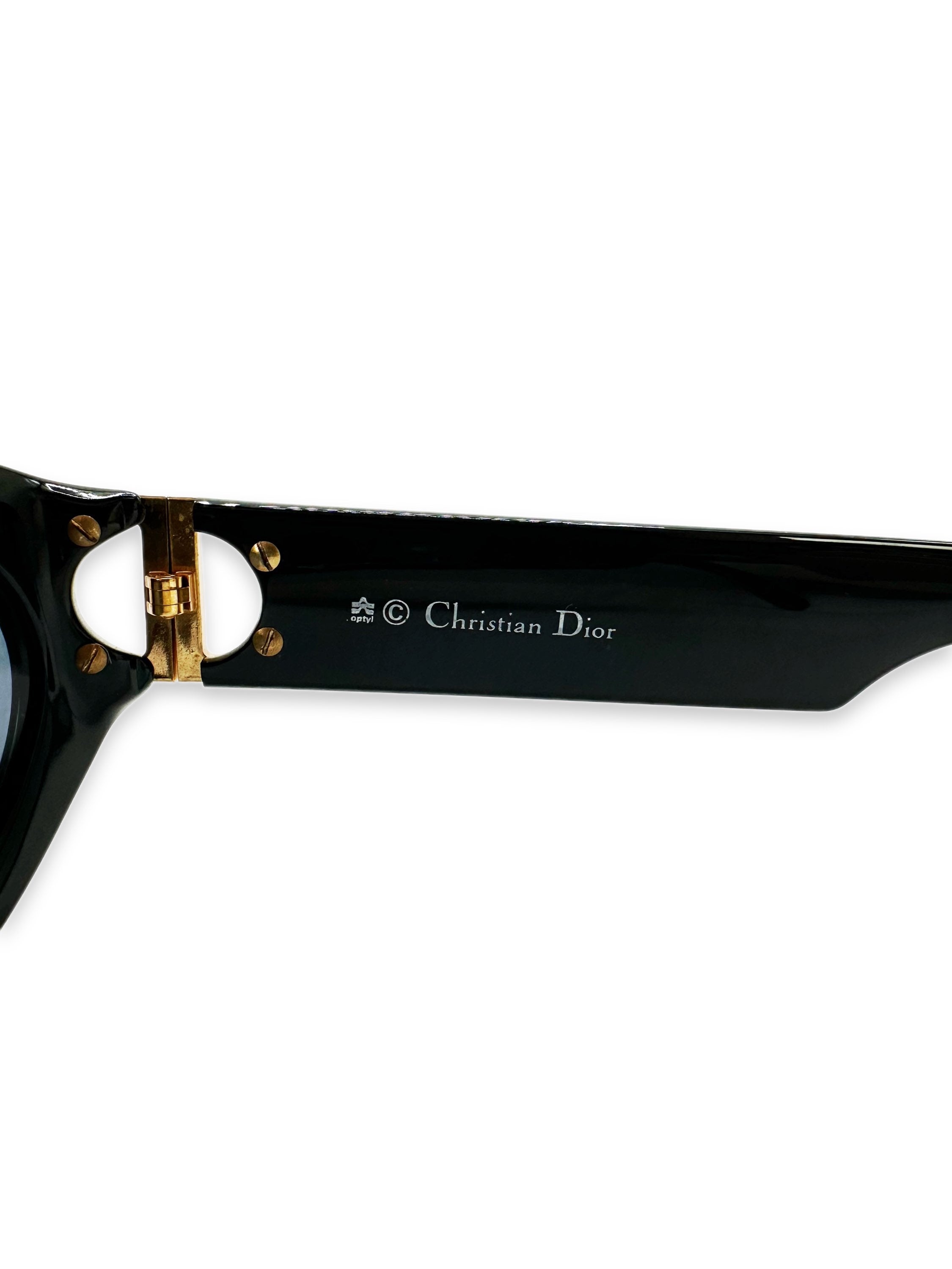 00s Dior ‘CD’ Logo Blue Tint Rounded Sunglasses