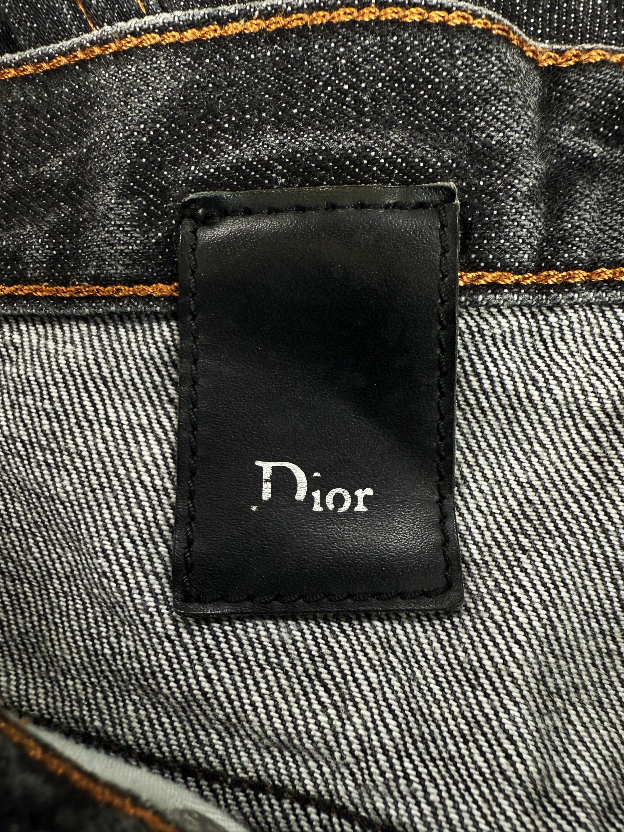 Dior Homme Contrast Stitch Dark Wash Slim Cut Denim