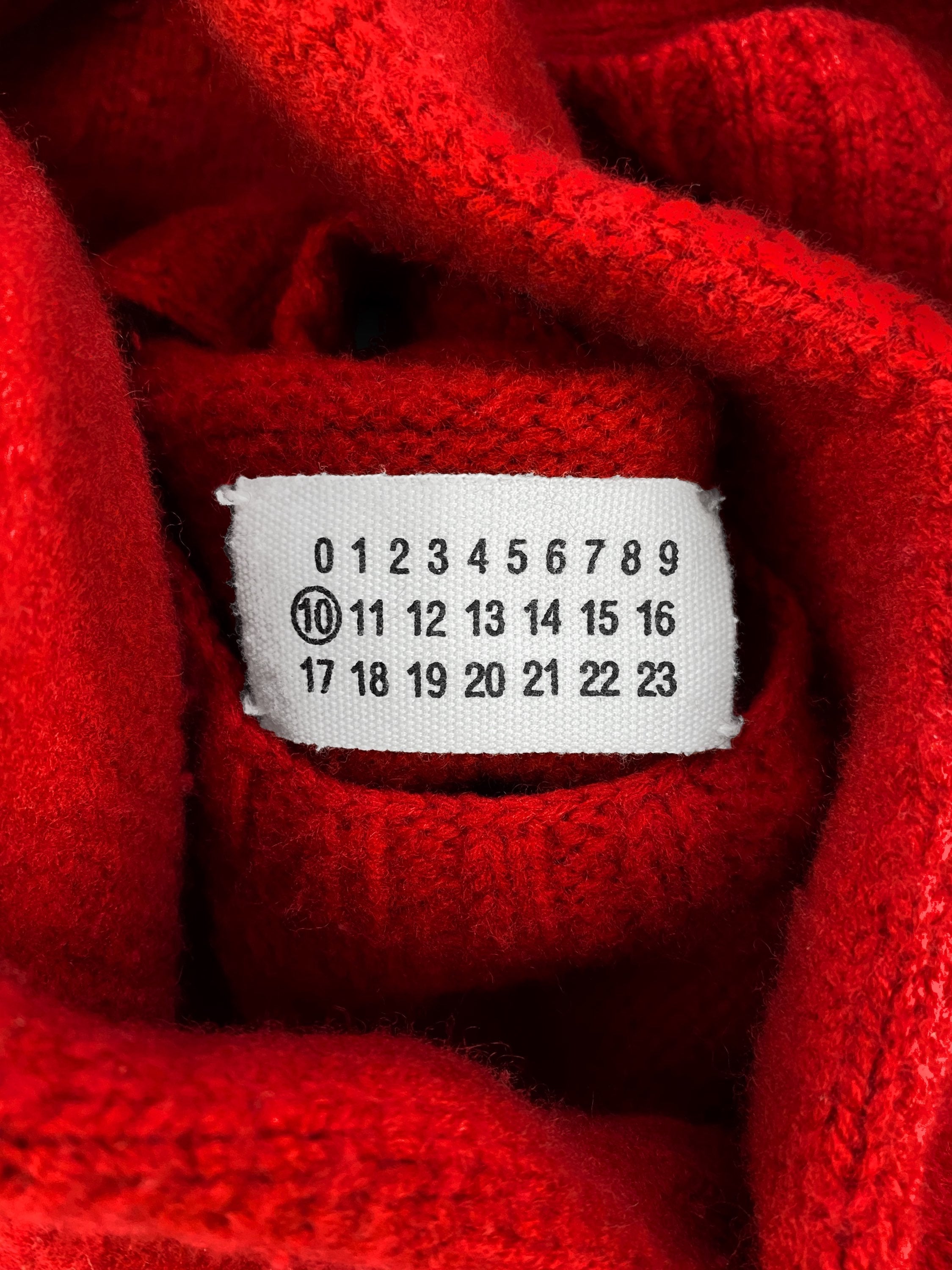 AW06 Maison Margiela ‘Lightning Bolt’ Cherry Red Knitted Sweater
