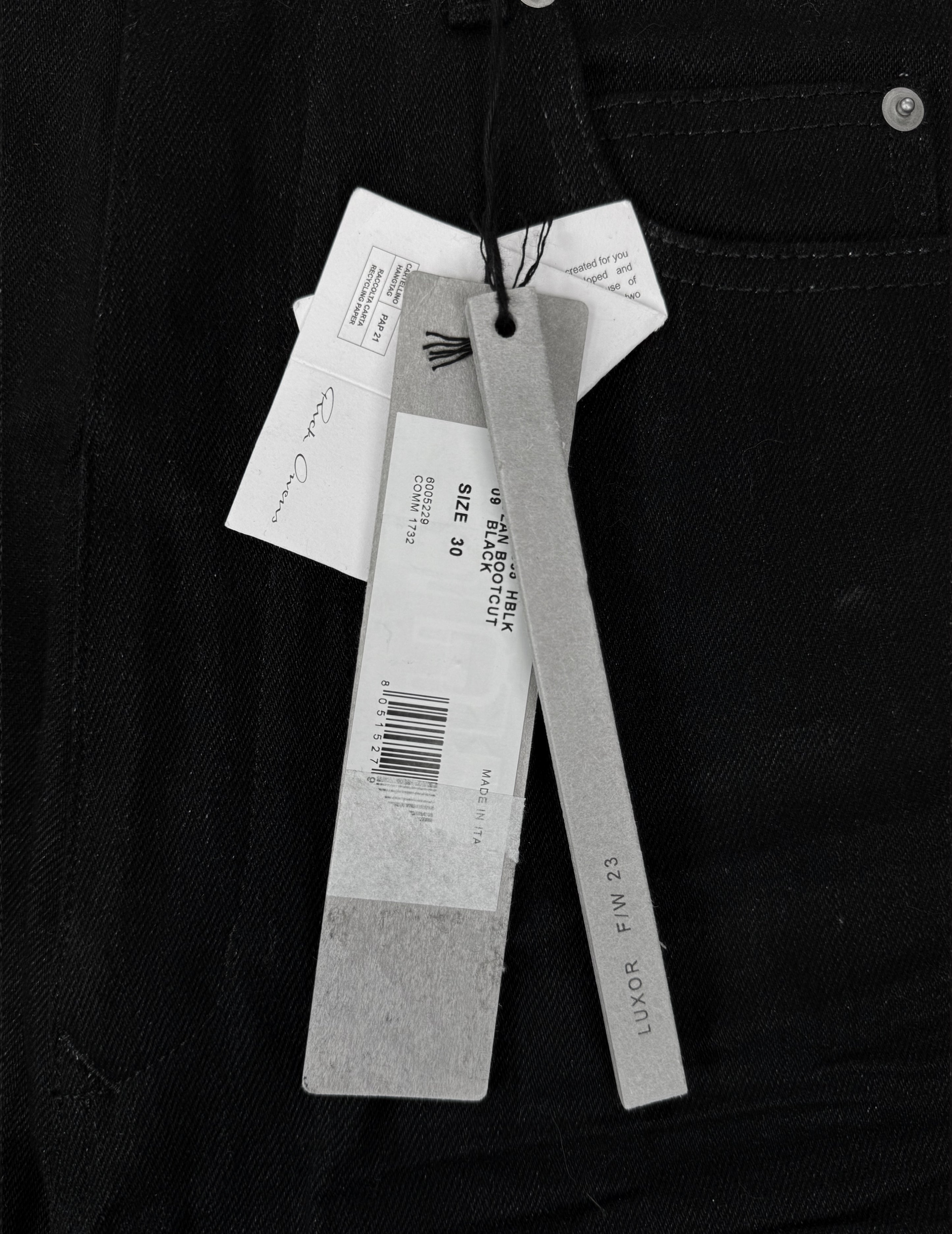 AW23 Rick Owens ‘Luxor’ Flared Bolan High Waisted Denim