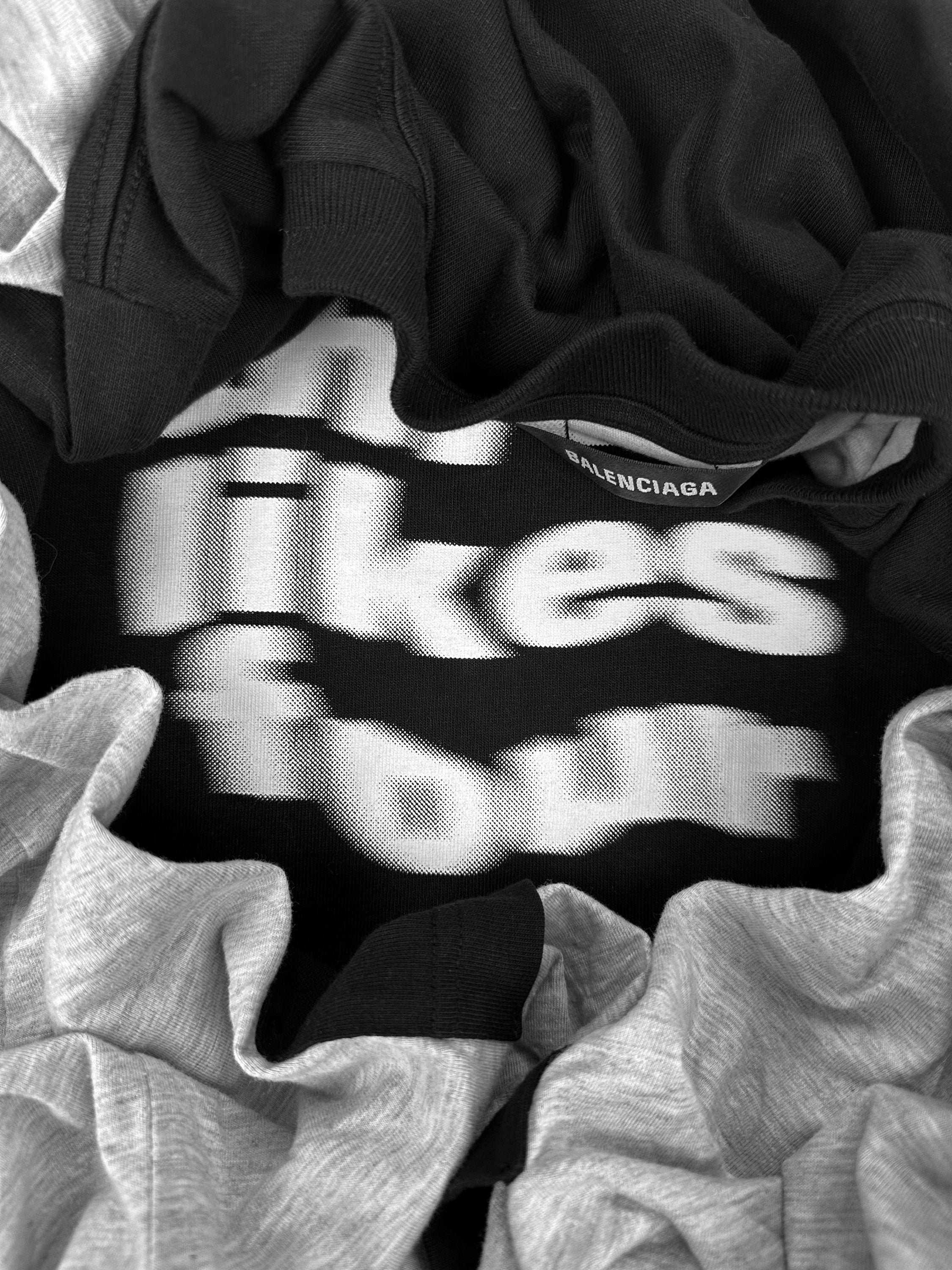 SS20 Balenciaga ‘One Like, Two Likes’ Double Layered Slogan T-Shirt