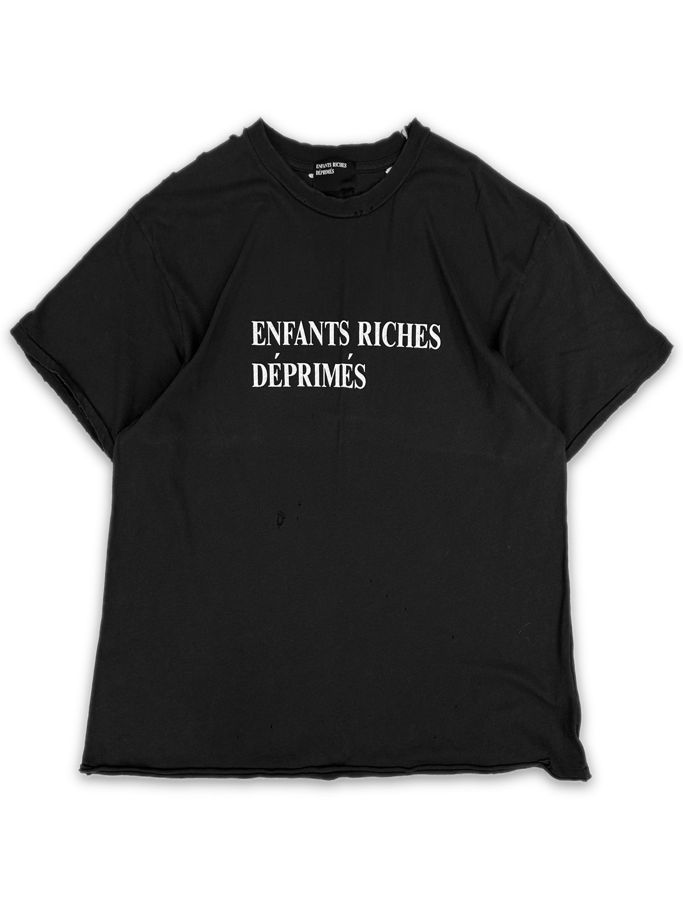 ENFANTS RICHES DEPRIMES DISTRESSED 'LOGO' WASHED T-SHIRT