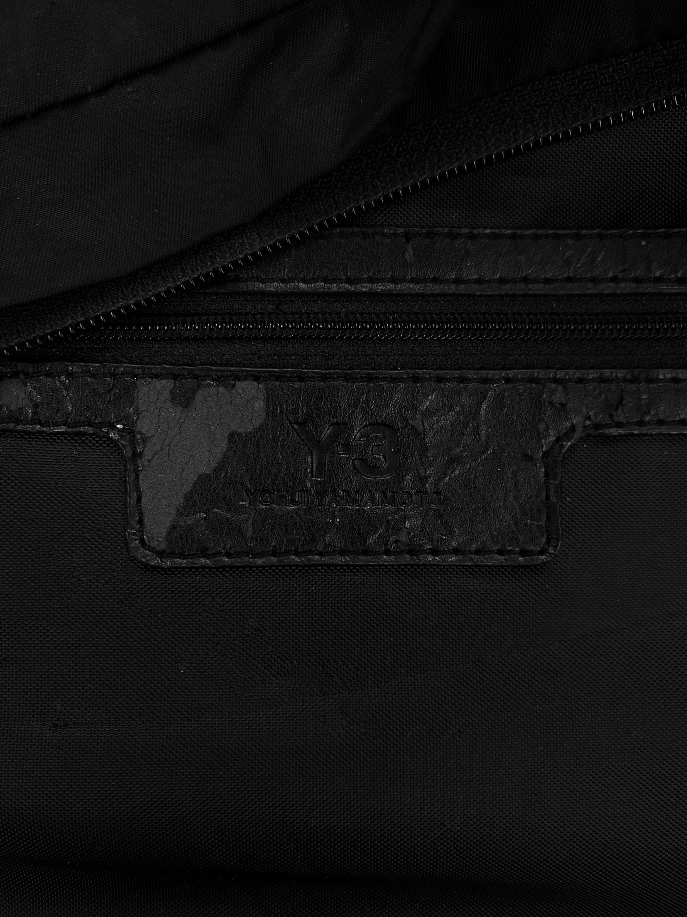 Y-3 Yohji Yamamoto Black Nylon Leather Patch Multi Zip Backpack