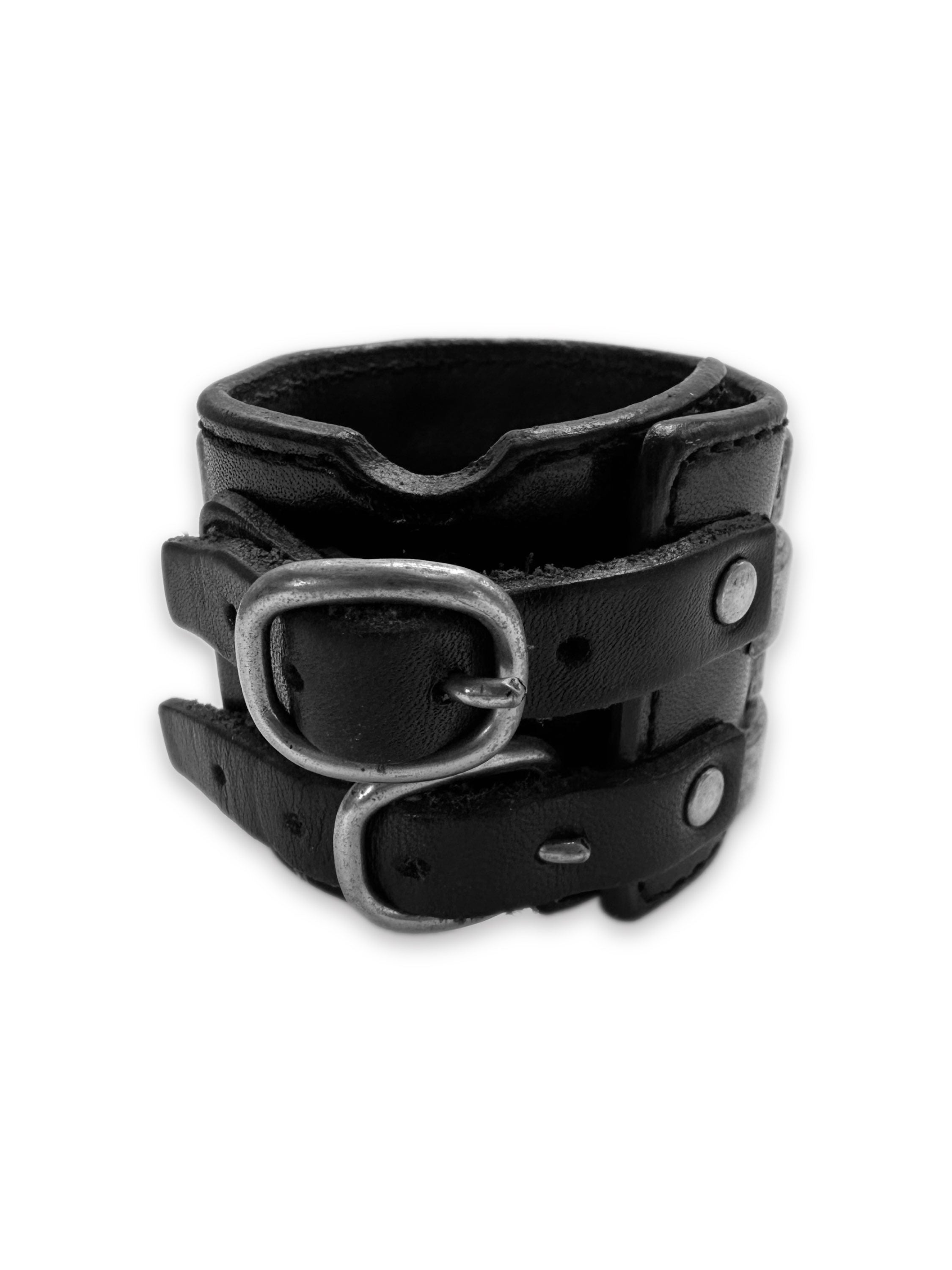 AW08 Undercover x Rats Studded Black Leather Belted Bracelet