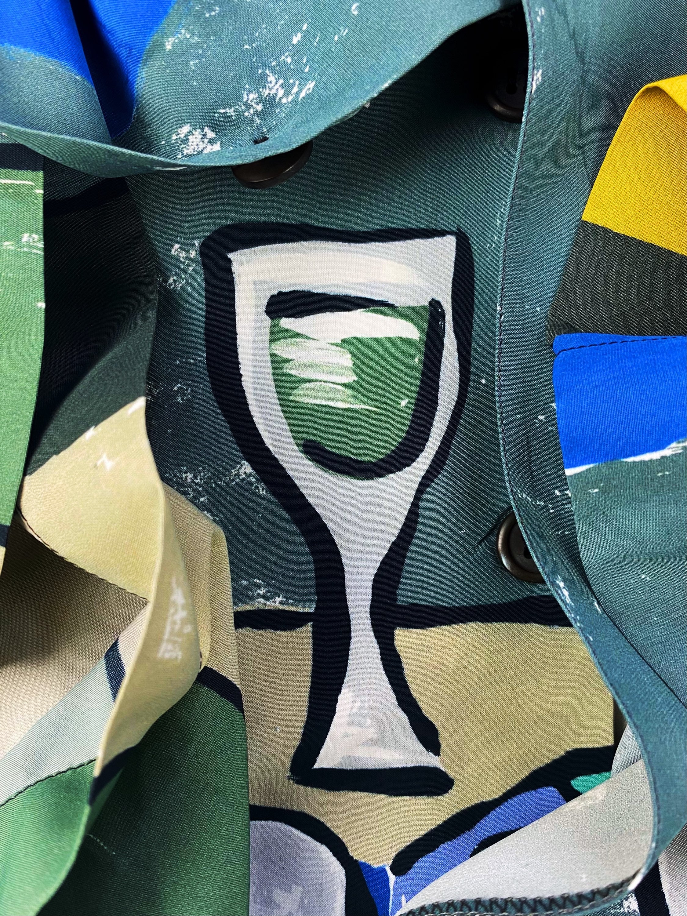 SS17 Prada ‘Still Life’ Abstract Painting Camp Collar Shirt
