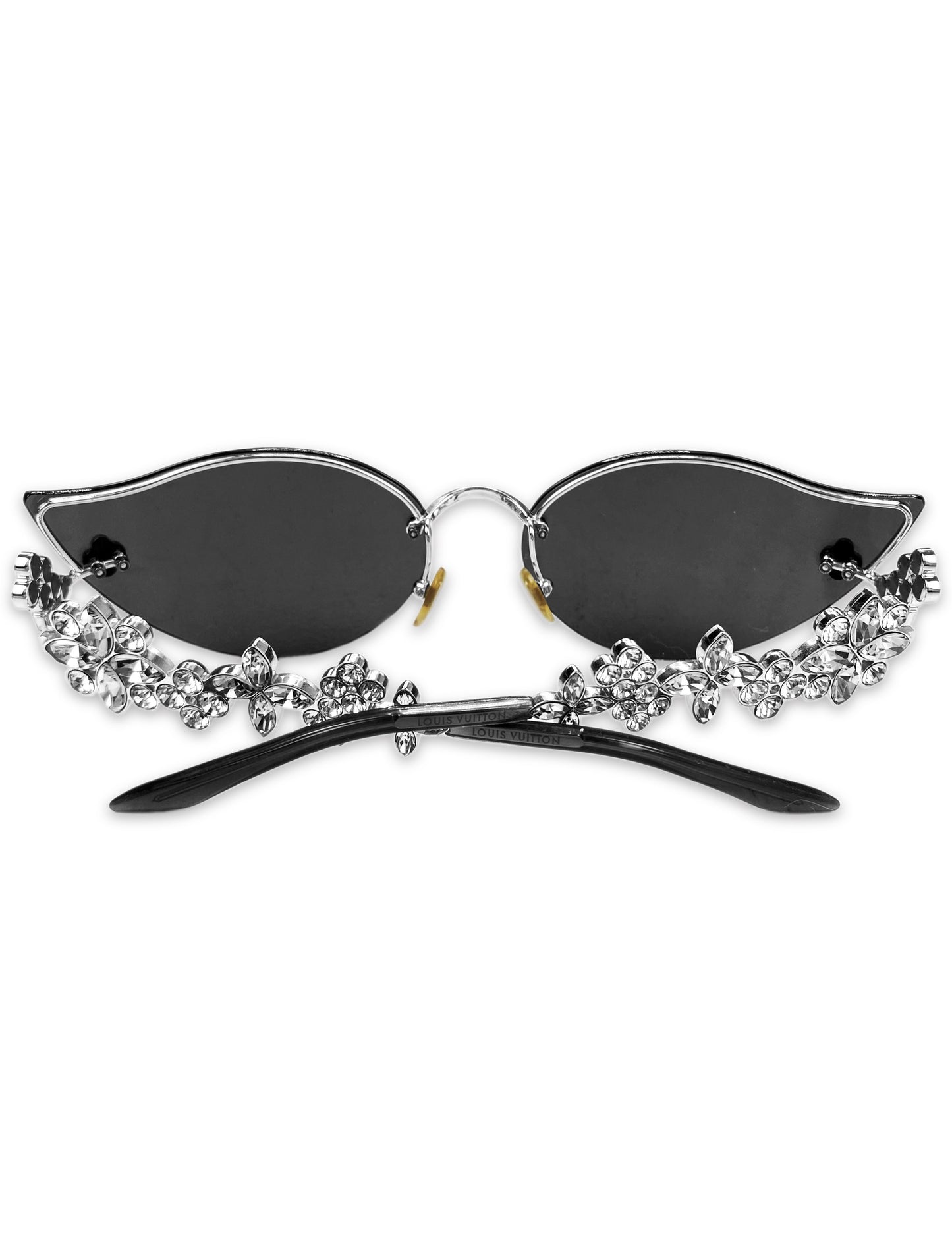 Louis Vuitton 62/1000 Silver ‘Cat Eyes’ Swarovski Crystal Sunglasses