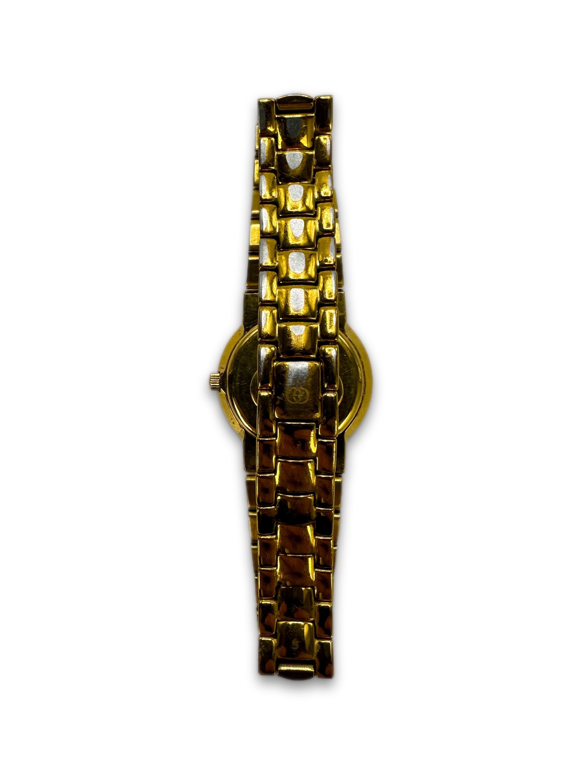 Gucci 14K Gold Plated Etched GG Wrist Watch