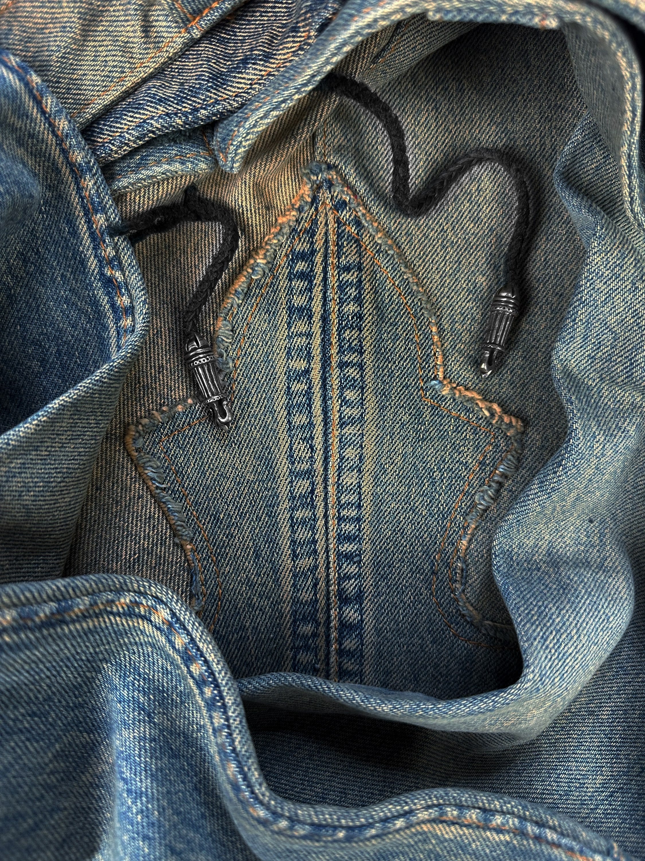 00s A&G Rock ‘n Roll Couture ‘Floury Cross’ Laced Patchwork Denim