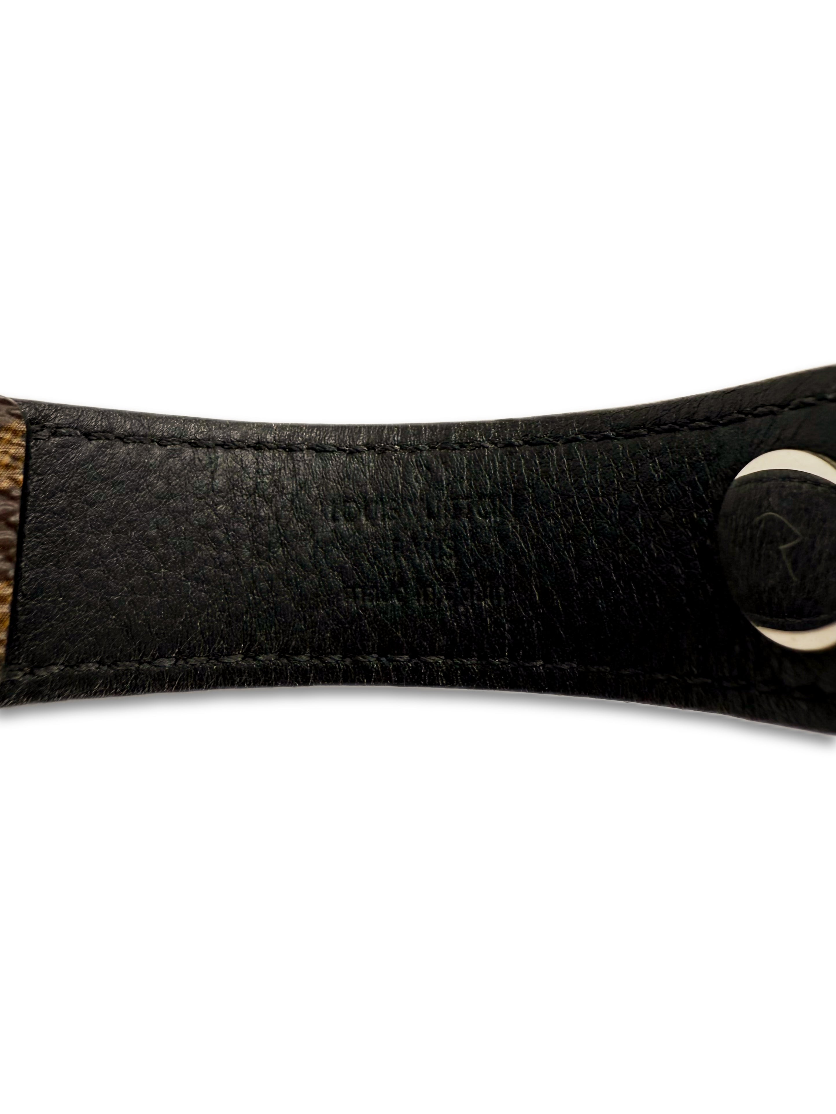 Louis Vuitton Monogram ‘LV’ Buckle Leather Bracelet